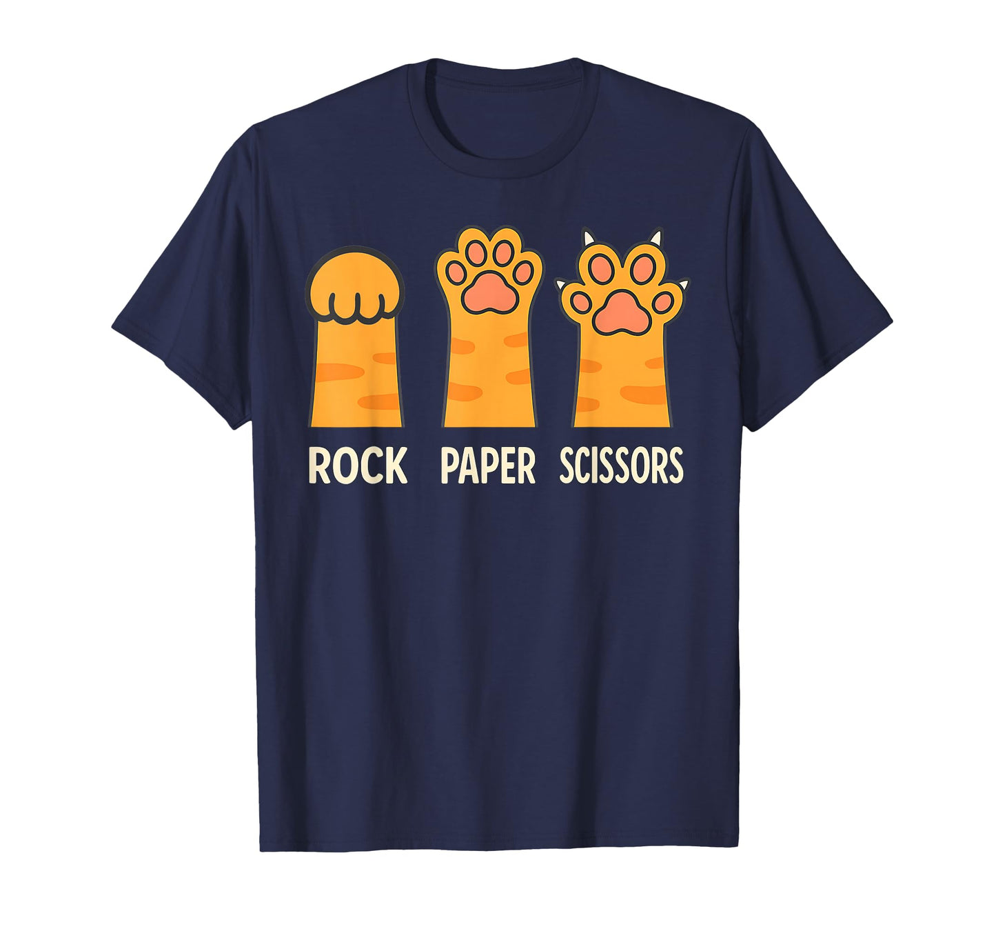 Rock Paper Scissors Cat Paws Funny Kitty Meme for Cat Lovers T-Shirt
