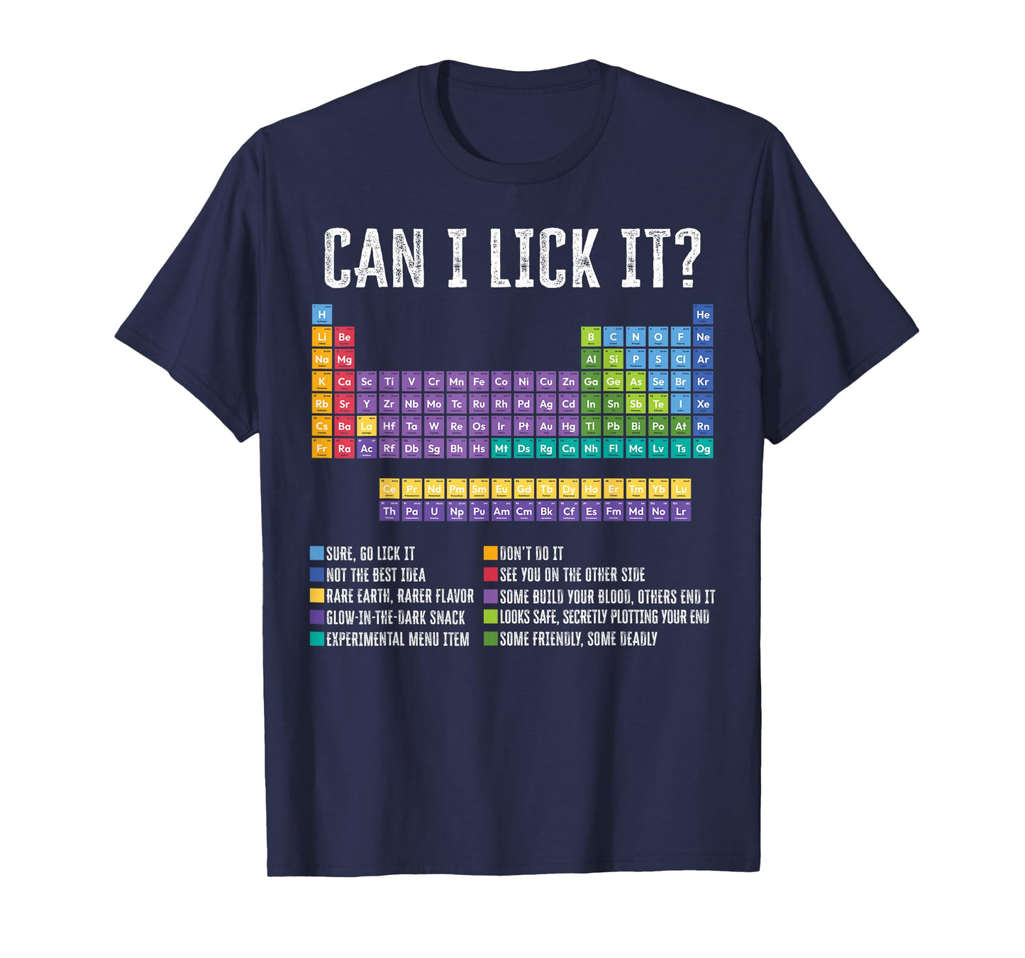 Can I Lick It Periodic Table Funny Chemistry Element Teacher T-Shirt
