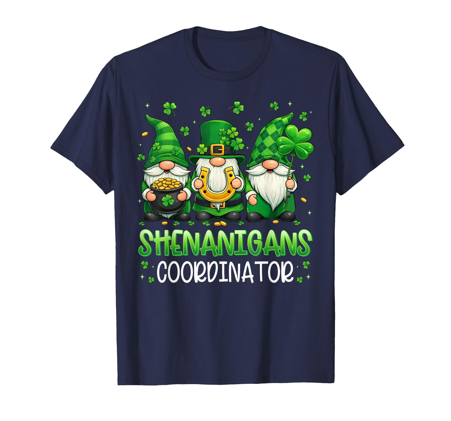 St Patricks Day Shirts Men Women Kids Shamrock Cute Gnomes T-Shirt