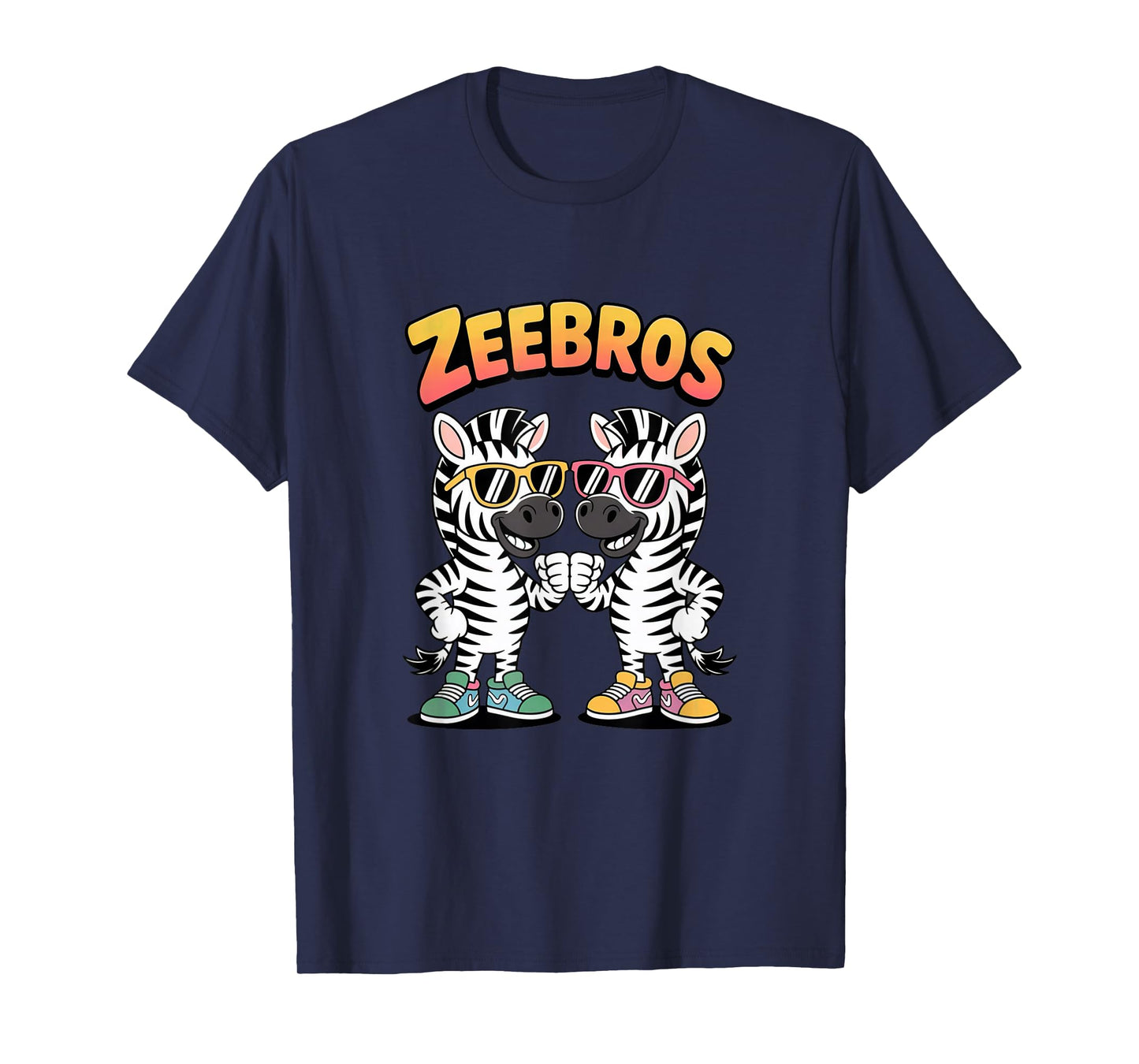 Zeebros Cute Zebra Duo Design for Zebros Lovers T-Shirt