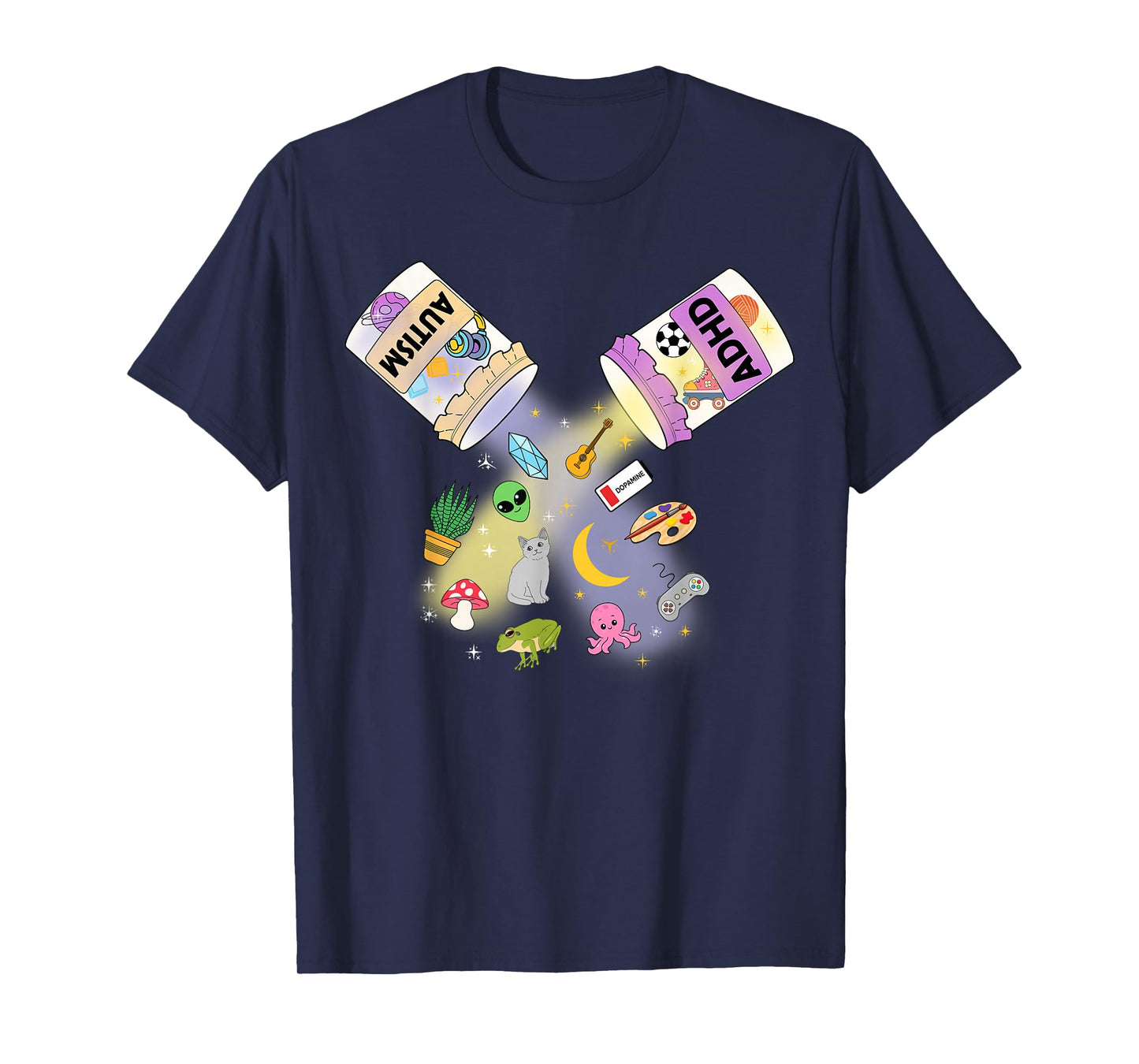 Funny AuDHD Neurodiversity Autism ADHD Fusion Men Women Kids T-Shirt