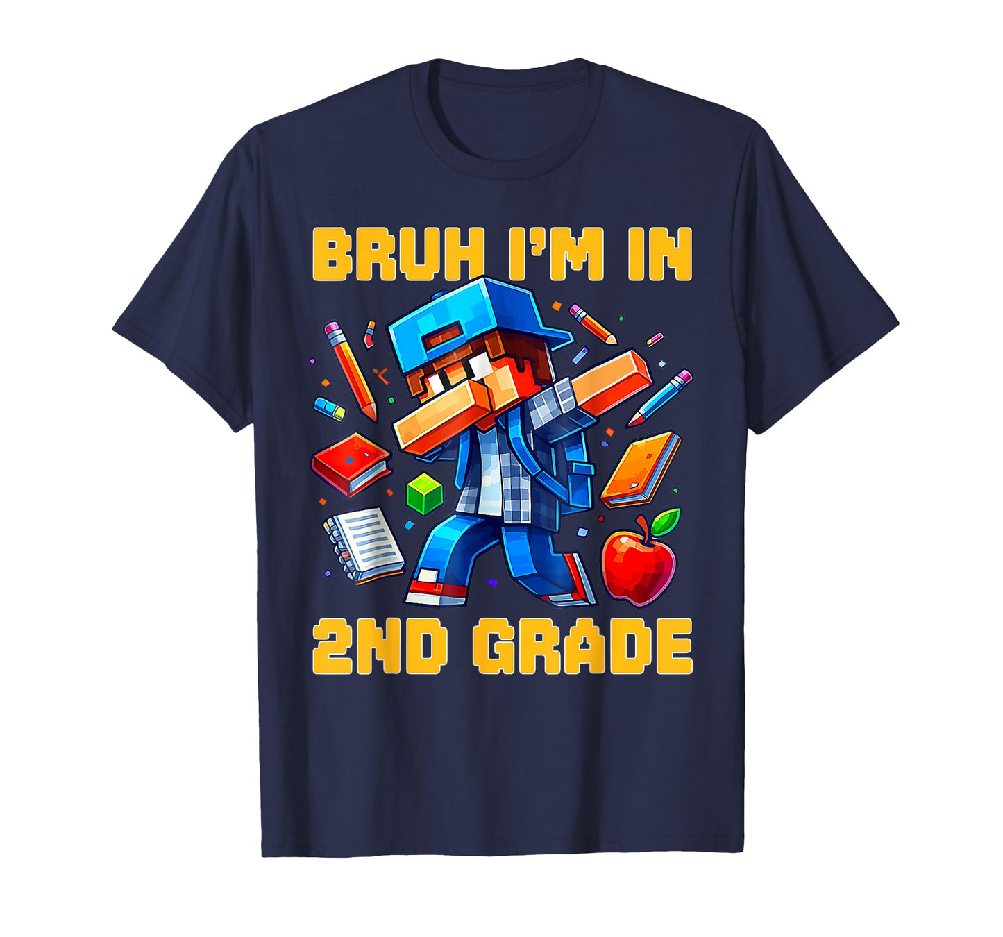 Bruh I'm in 2nd Grade Dabbing Boys Kids Gamer Back to School T-Shirt