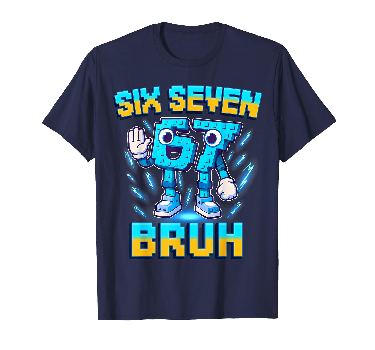 Six Seven Bruh Italian Brainrot Funny 67 Kids Gaming Meme T-Shirt