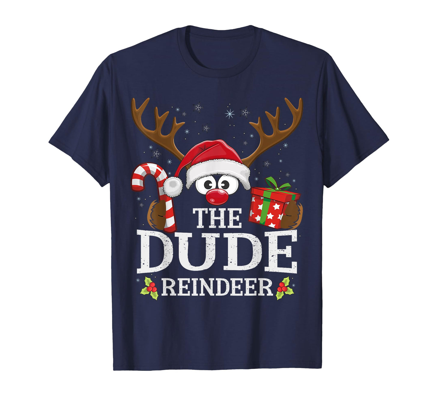 99 Gifts Matching Christmas Reindeer Squad Christmas Family T-Shirt - Unisex-Adults, Kids - Black - Short Sleeve - U-Neck - Casual - Cotton, Polyester - Machine Wash - Small