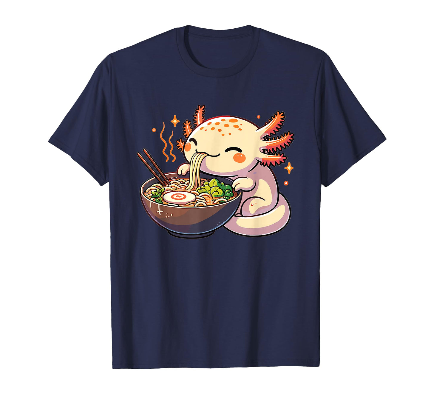 Cute Axolotl Eats Ramen Noodles Axolotls Ramen T-Shirt