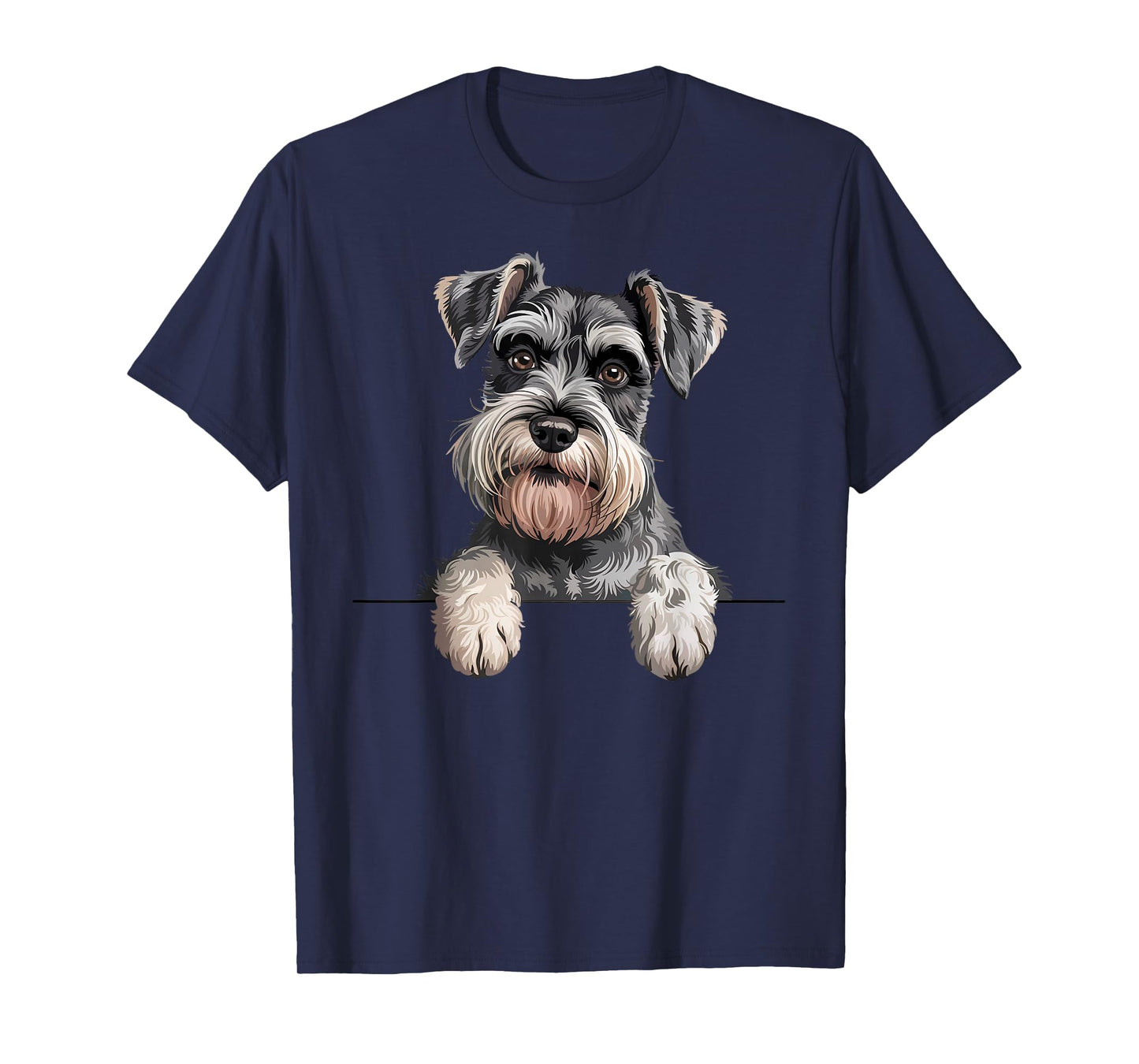 Schnauzer Funny Peeking Pocket Puppy Dog Lover T-Shirt
