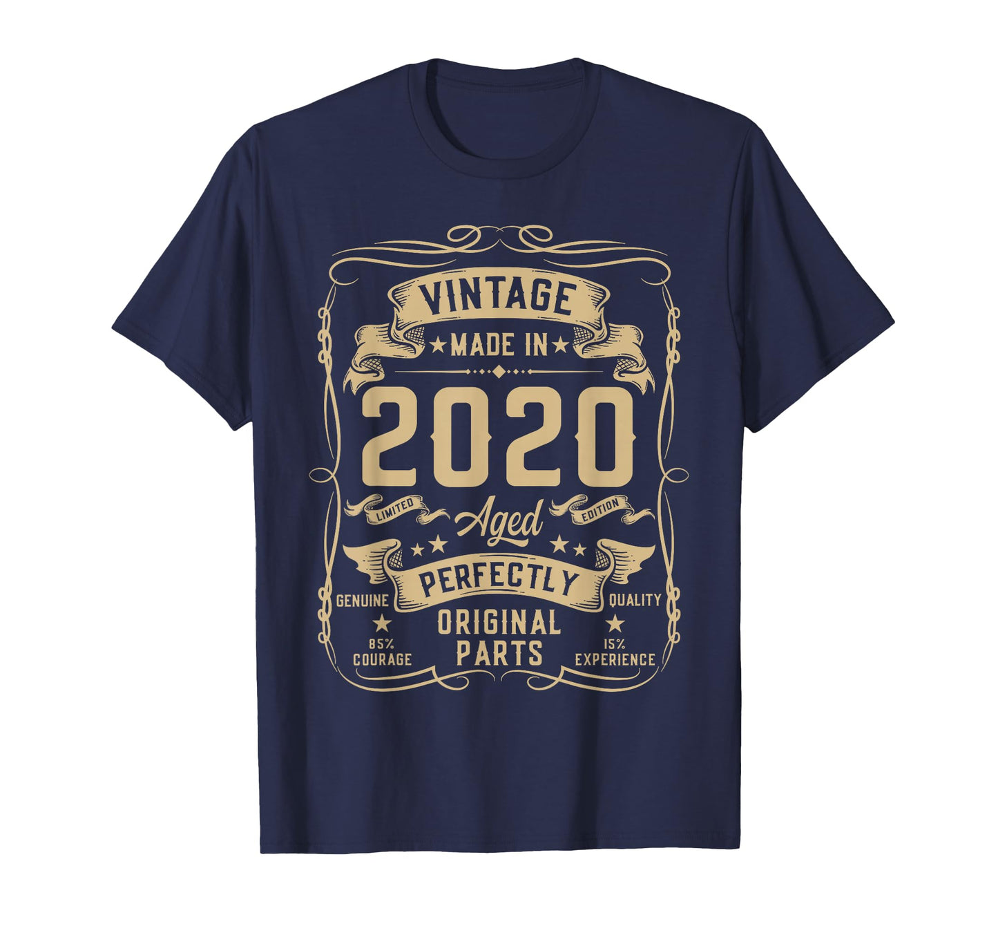 Vintage 2020 6yr 6th Birthday Gifts Boys Girls 6 Year Old T-Shirt