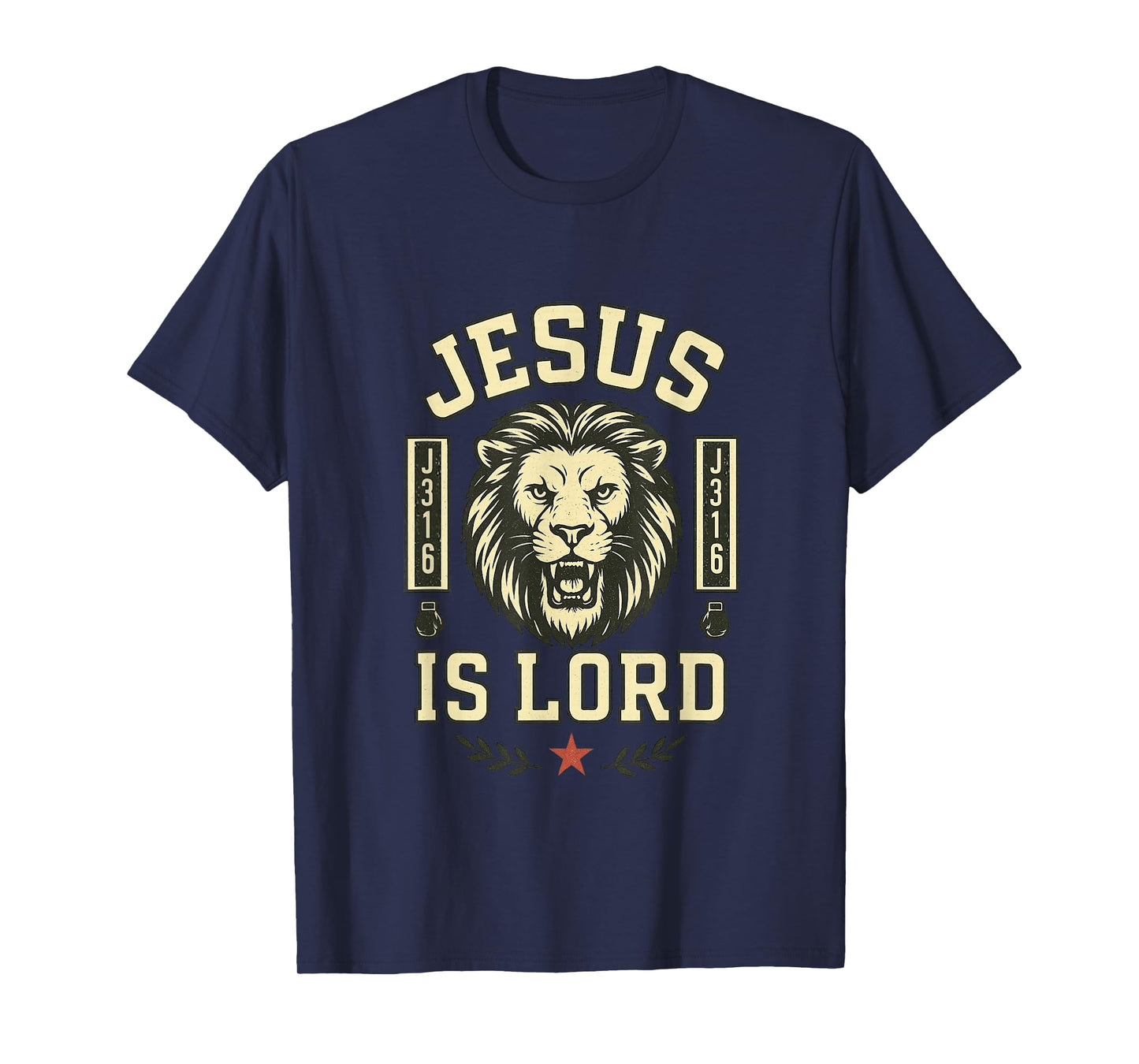 Muay Thai Christian Design Jesus is Lord J316 Lion Art T-Shirt