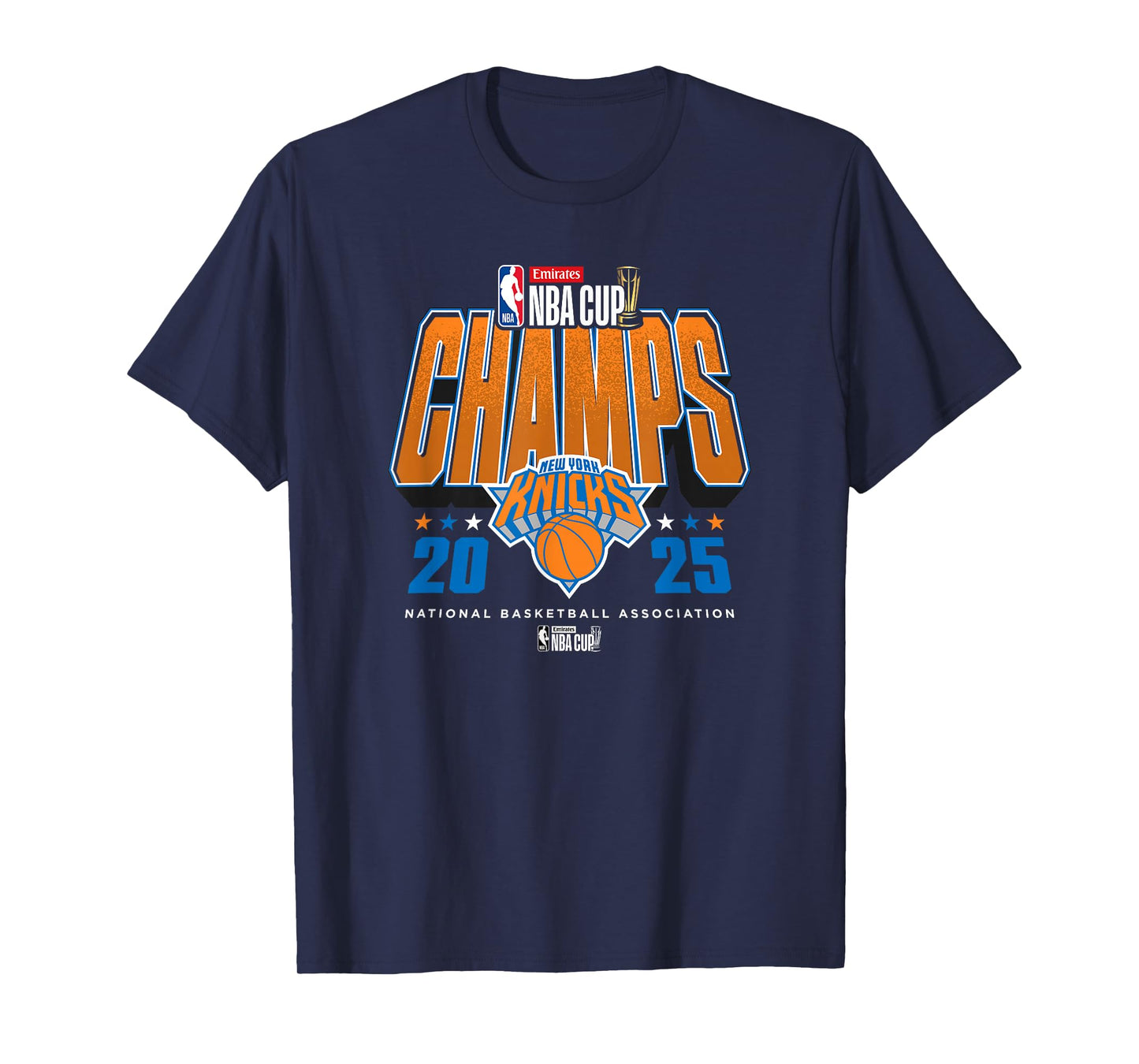 NBA Official Emirates Cup 2025 Champs New York Knicks T-Shirt