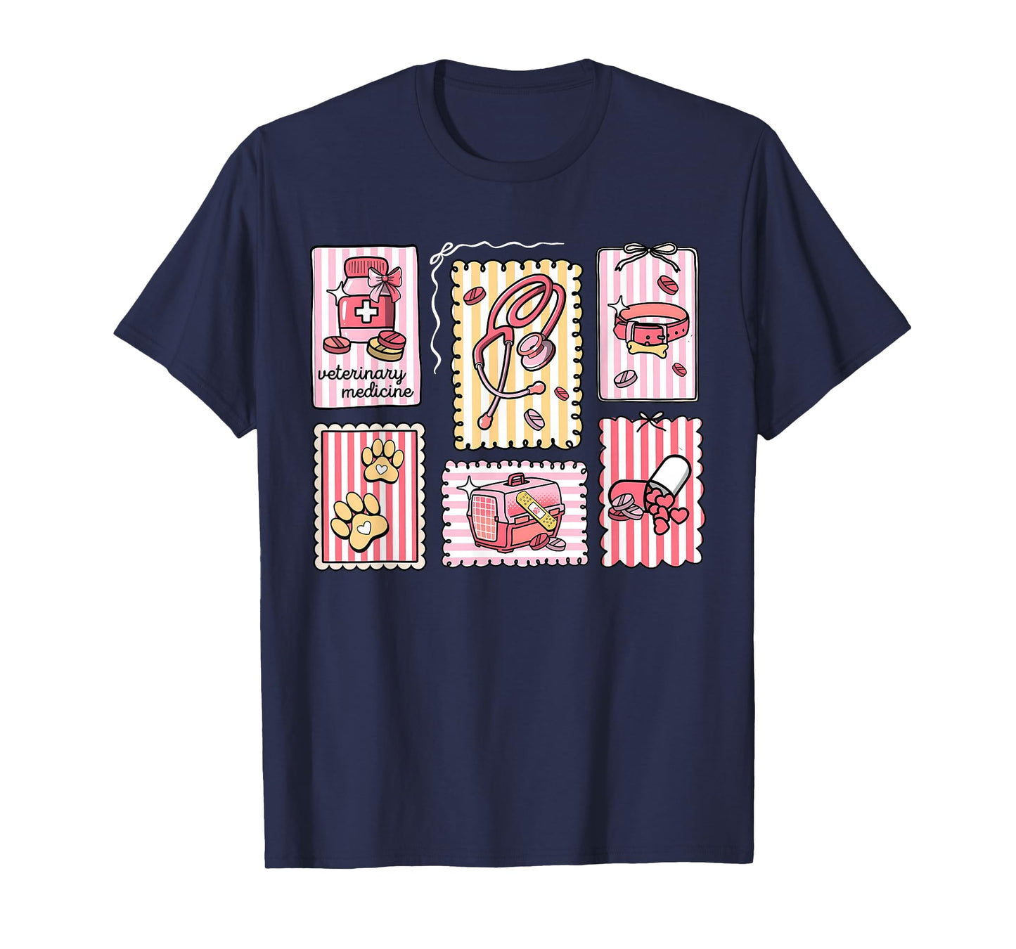 Coquette Stamp Veterinary Technician Vet Med Valentine Day T-Shirt