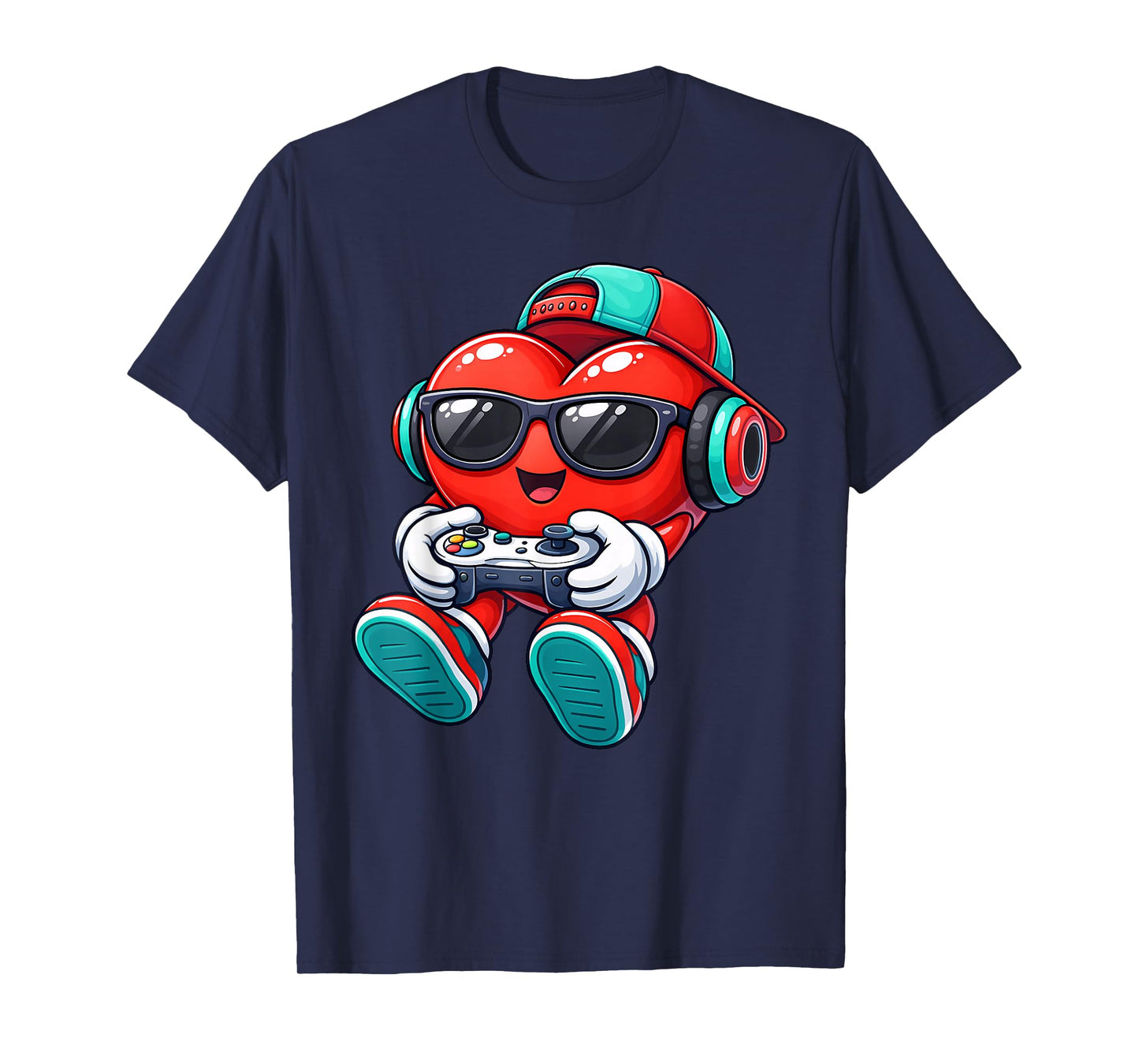 Video Game Heart Gamer Valentines Day for Teen Boys Girl Kid T-Shirt