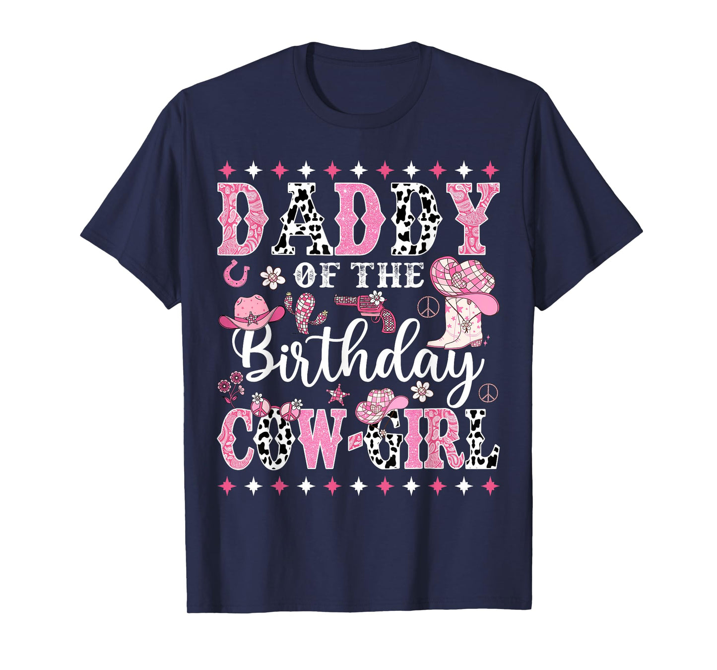 Cowgirl Birthday Matching Family Daddy Of The Birthday CowGirl Rodeo Black Unisex T-Shirt
