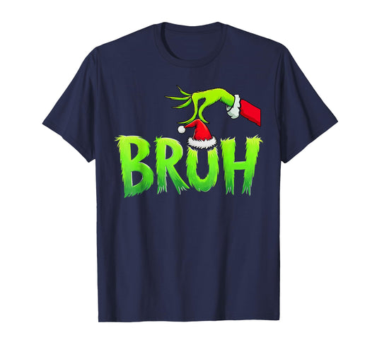 Bruh Christmas Shirt Kids Xmas Teens Boys Funny Christmas T-Shirt