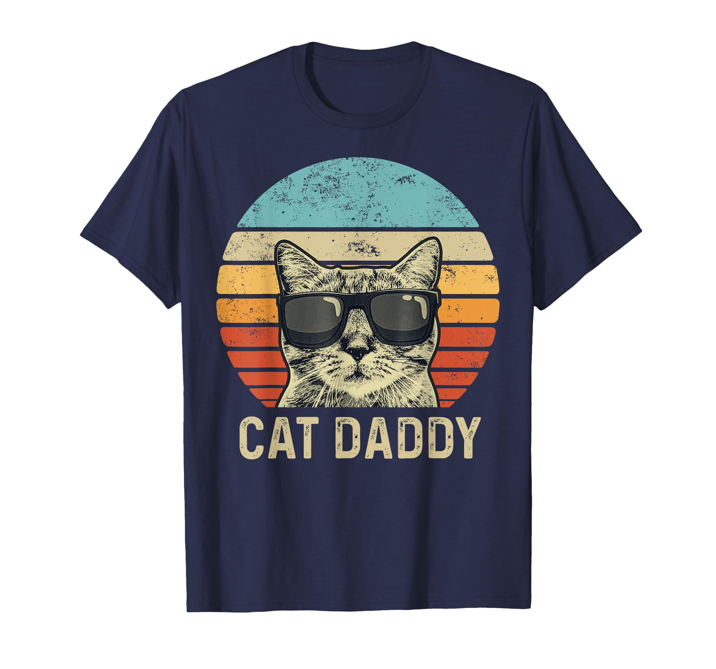 Cat Daddy Retro Cat Sunglasses Cool Cat Dad Gift Fathers Day T-Shirt for Men Women Girls Kids