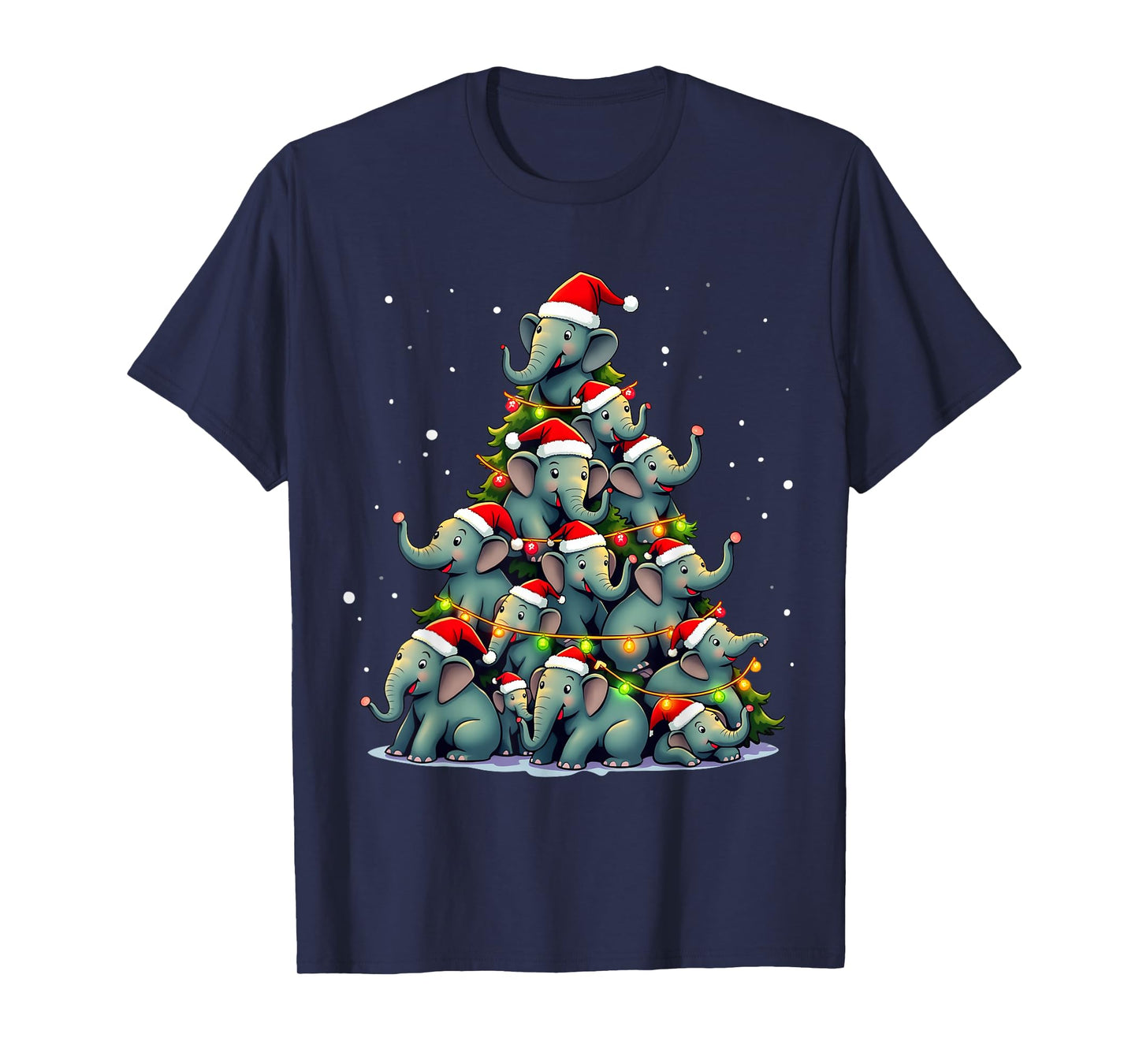Elephant Christmas Tree Funny Jumbo Holiday Cute Elephant T-Shirt