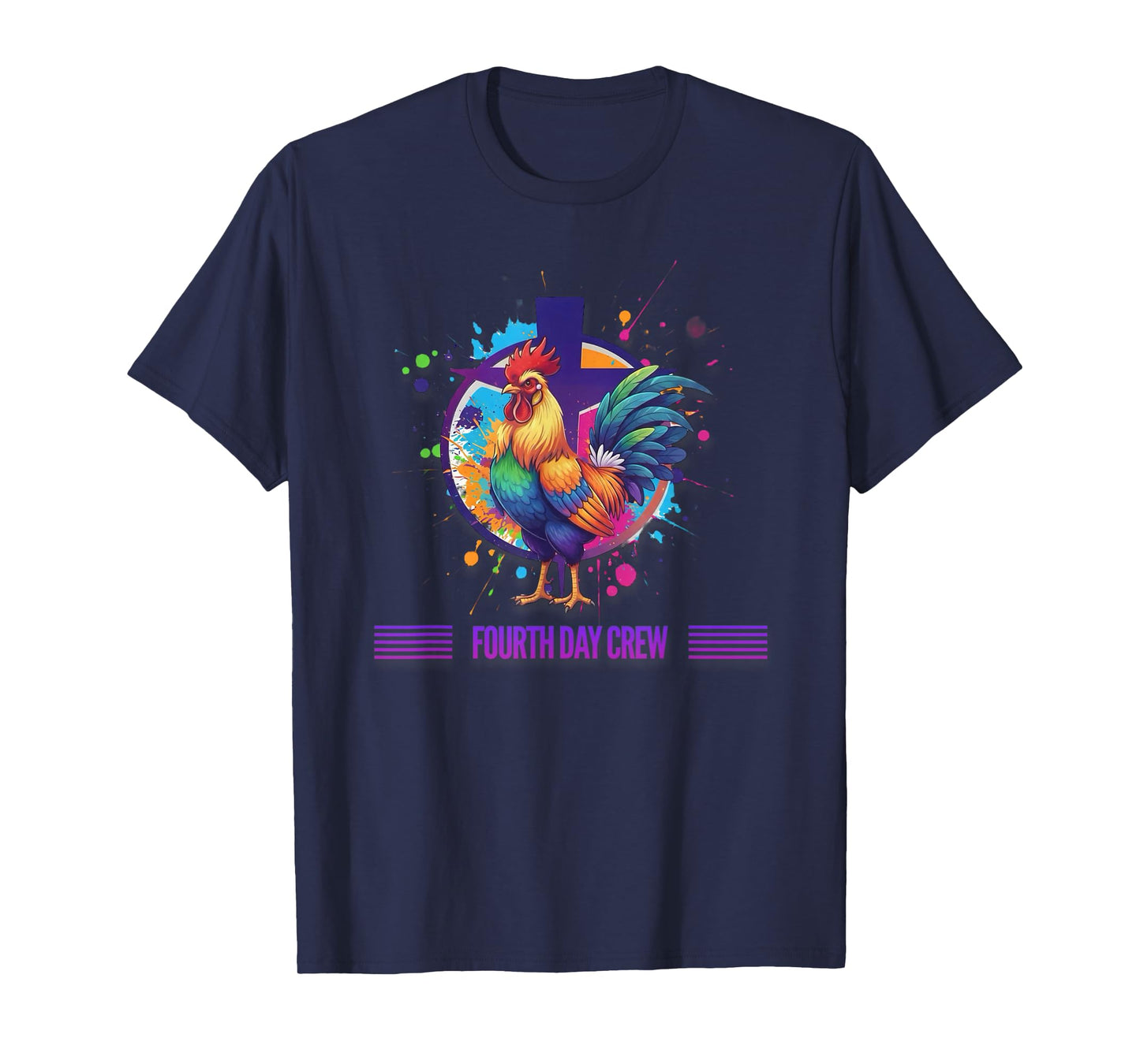 DeColores Cursillo Rainbow Rooster Catholic T-Shirt