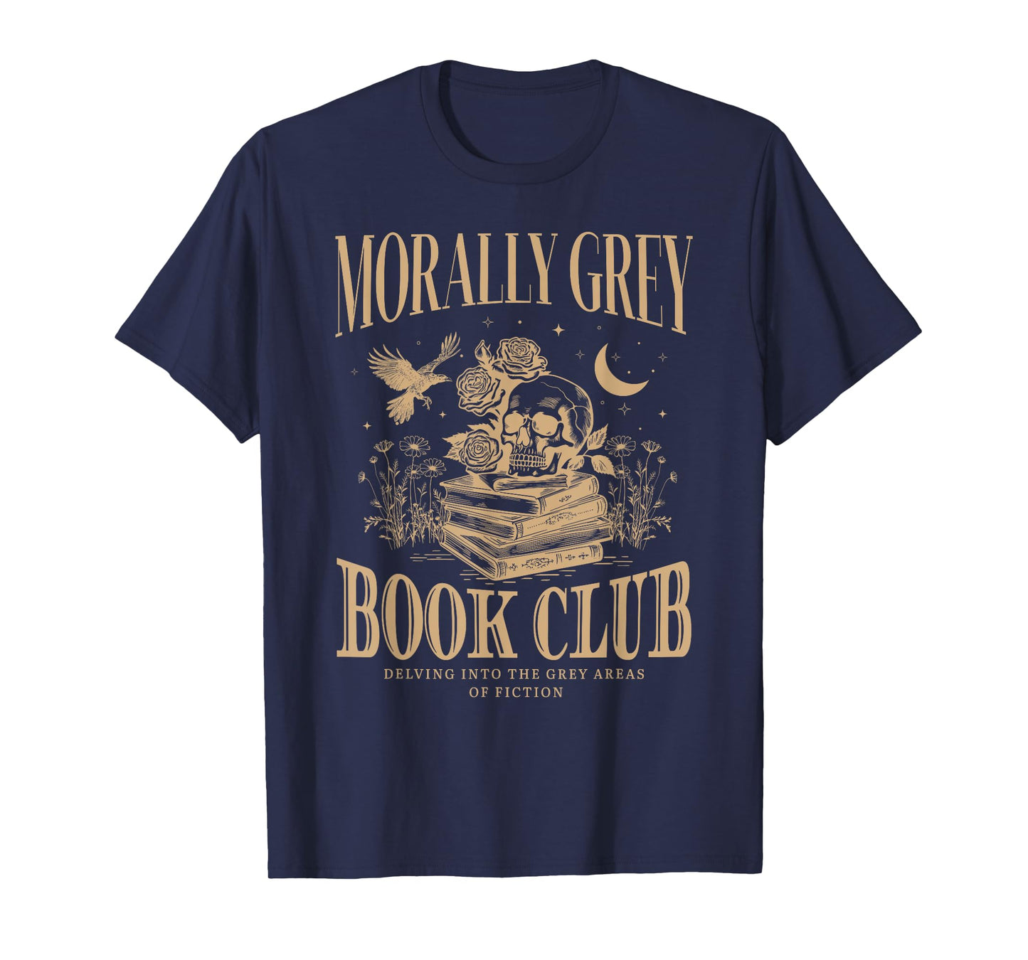 Morally Grey Book Club Skeleton Funny Books Lover Bookworm T-Shirt