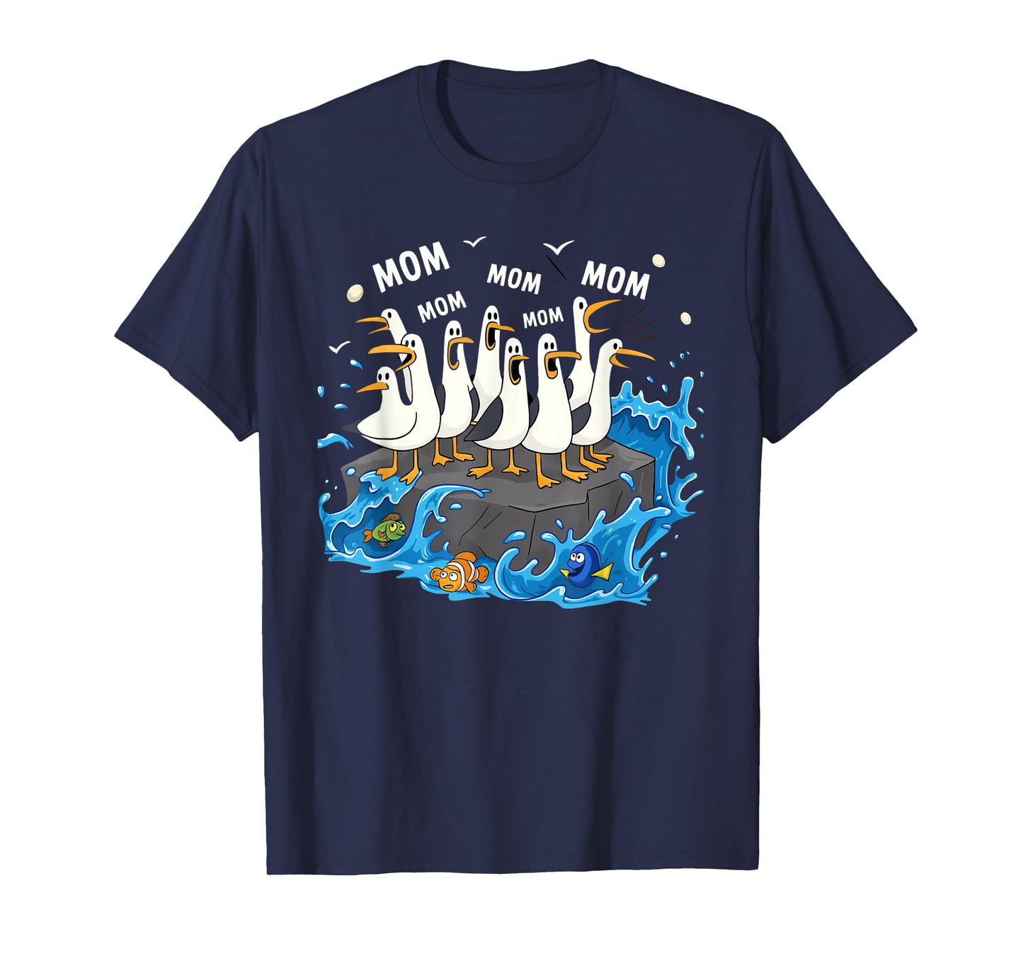 Funny Mom Seagull Family Mother Lover Design Men Women T-Shirt