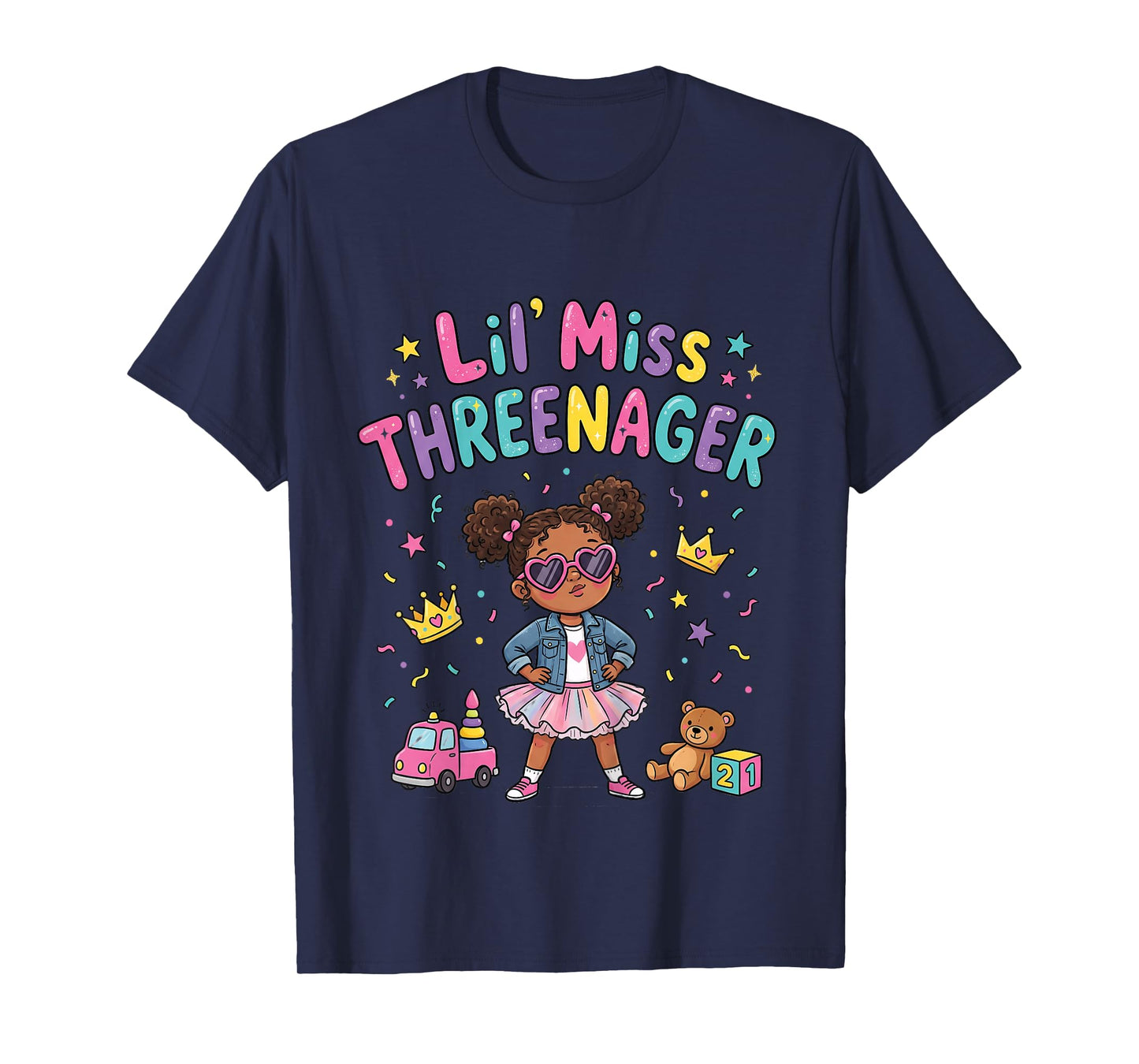 3rd Birthday Girl Sassy Toddler Lil Miss Threenager T-Shirt