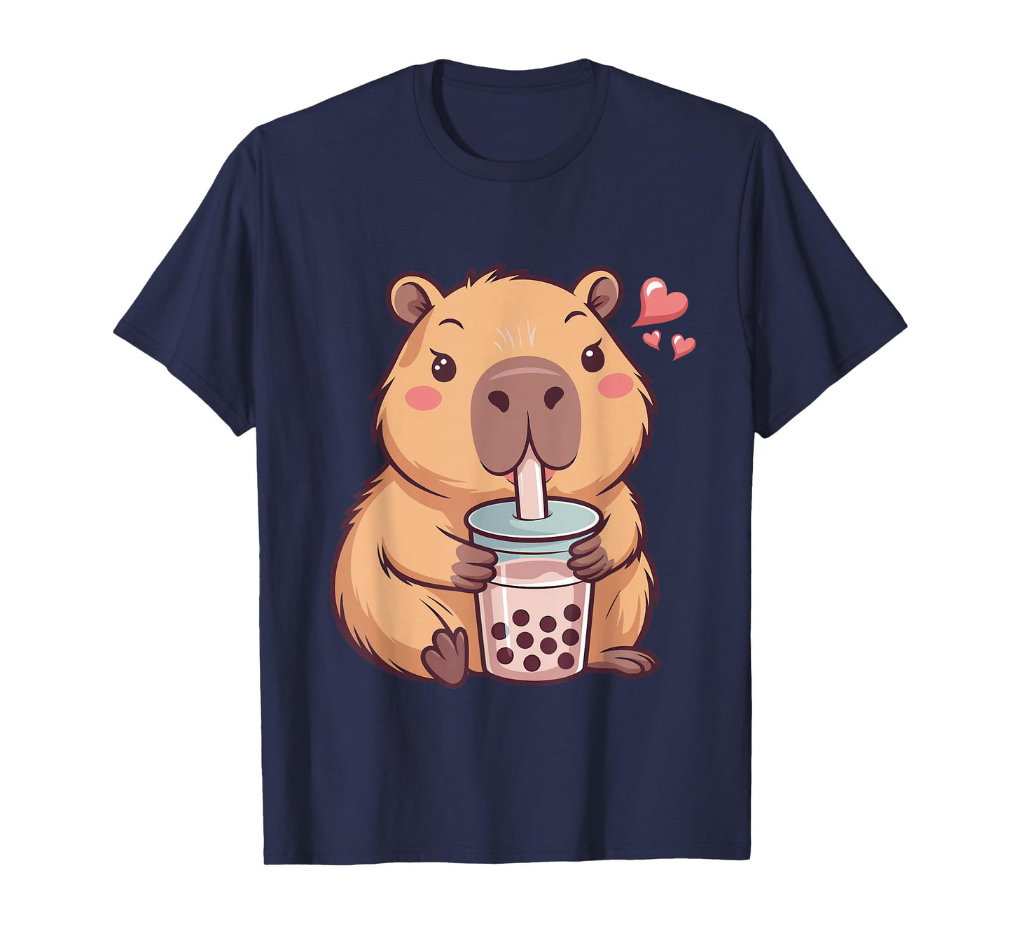 Cute Capybara Kawaii Anime Drinking Bubble Tea Lover Girls T-Shirt