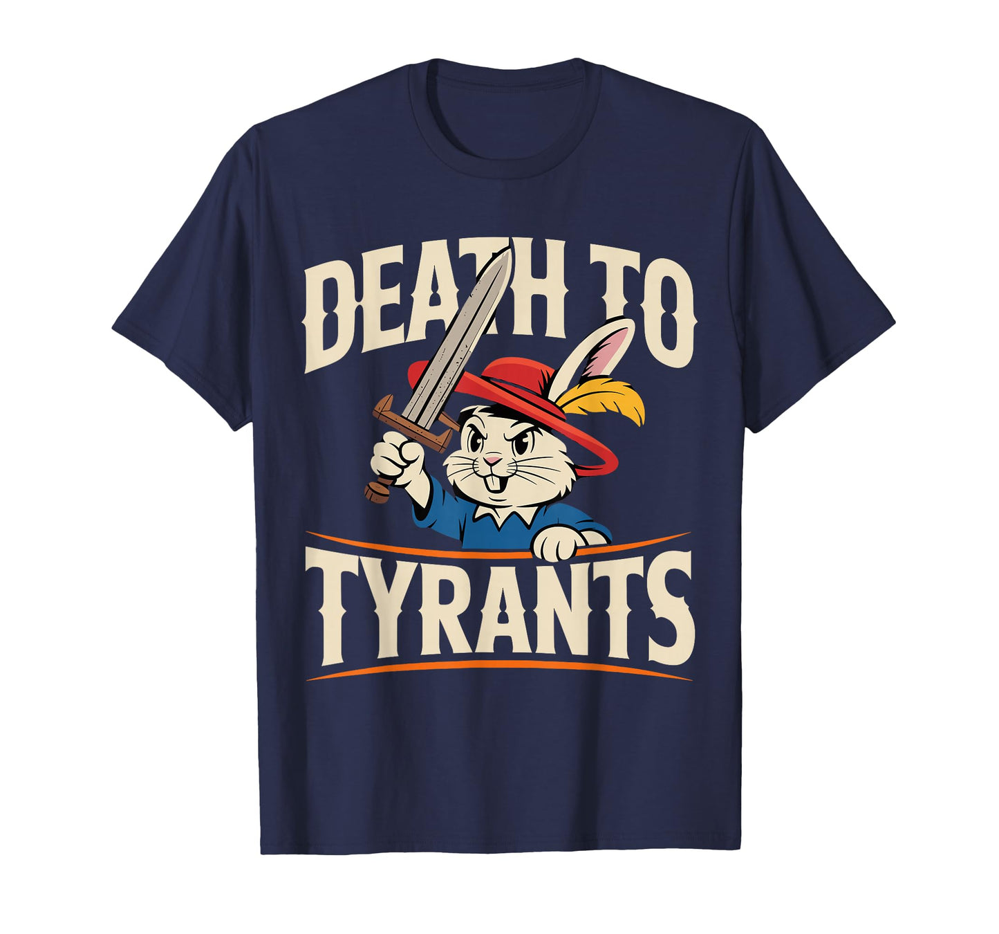Retro Rabbit Meme Death To Tyrants Funny T-Shirt