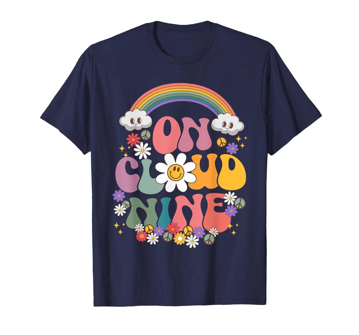 On Cloud NINE BIRTHDAY SHIRT 9th Birthday Girl Funny Retro T-Shirt