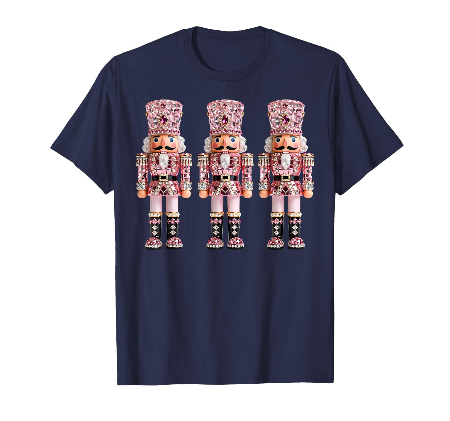 Nutcrackers Pink Bling Christmas Coquette Holiday Matching T-Shirt