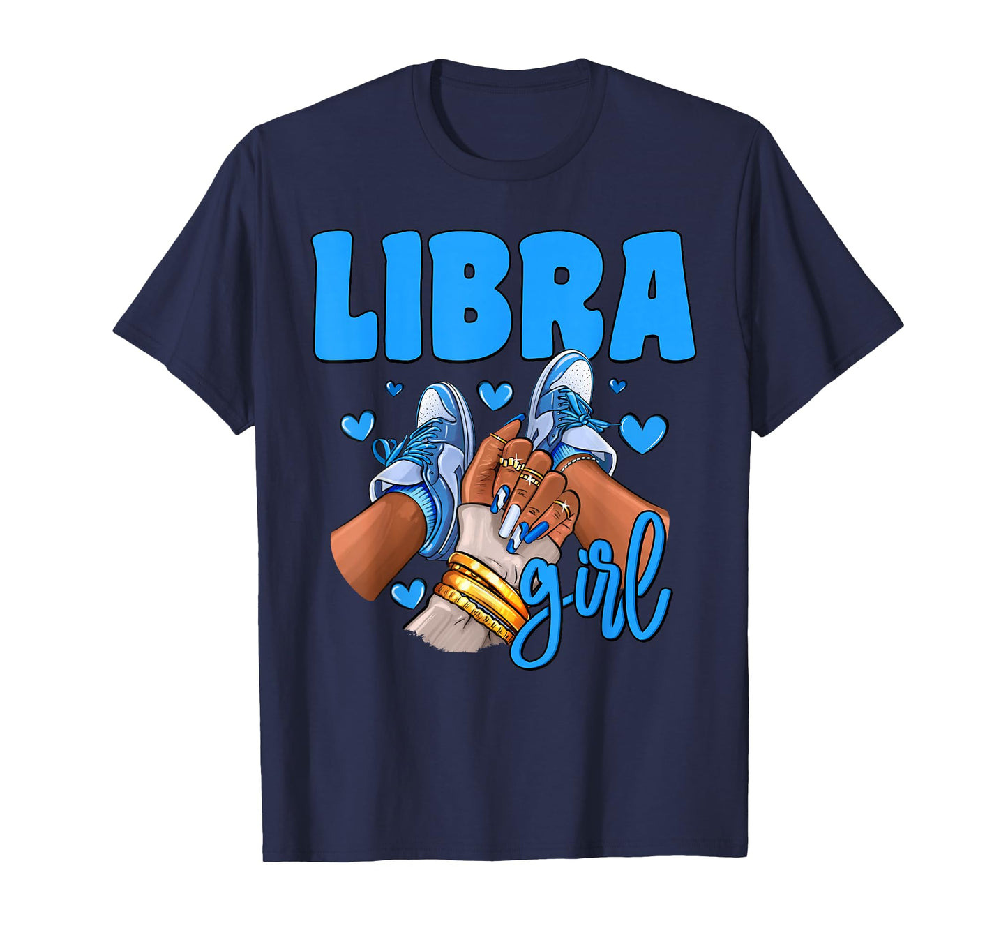 Libra Girl Sneakers Astrology Zodiac Sign Black Women T-Shirt