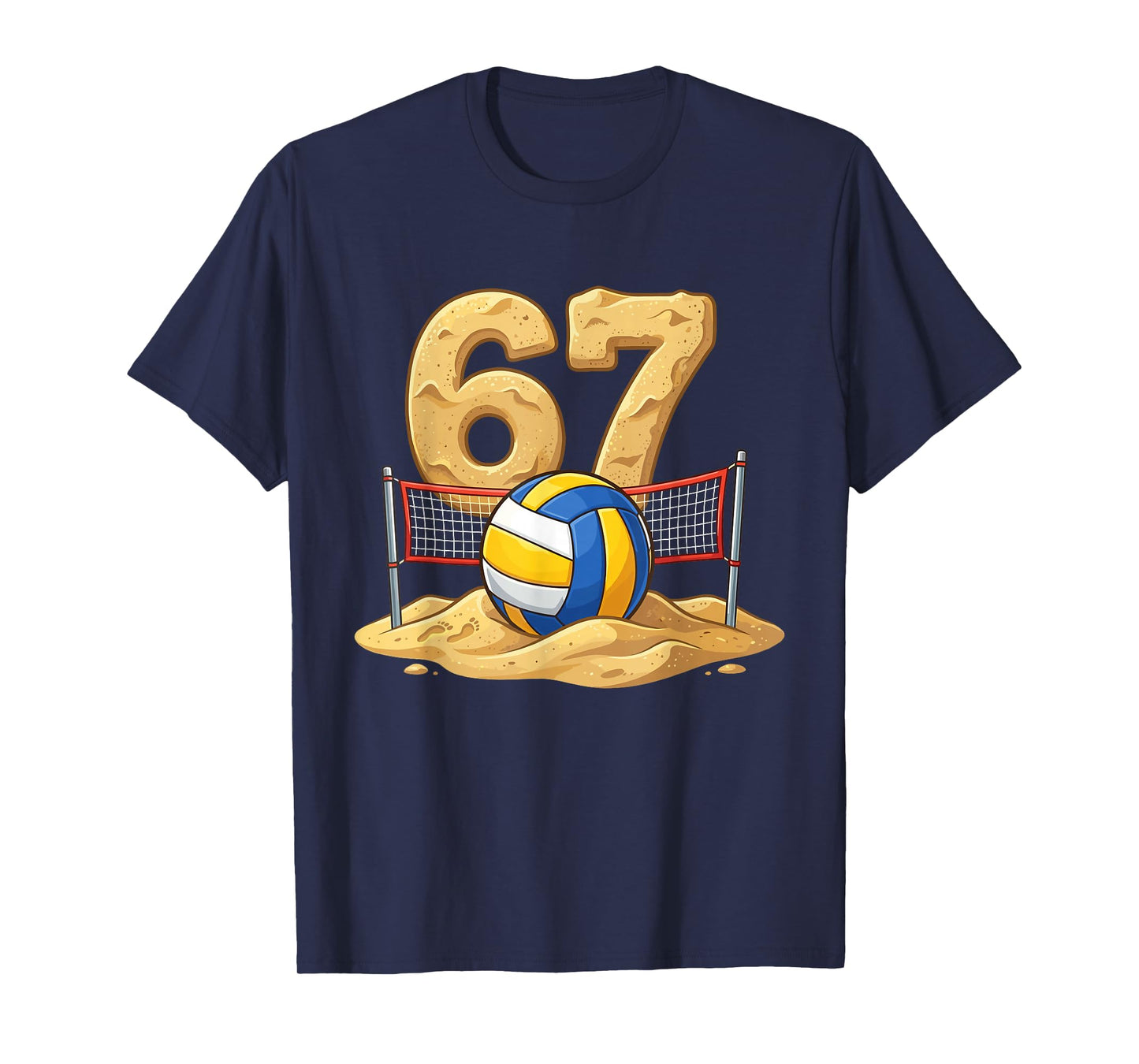 Funny Beach Volleyball 6 7 Meme T-Shirt