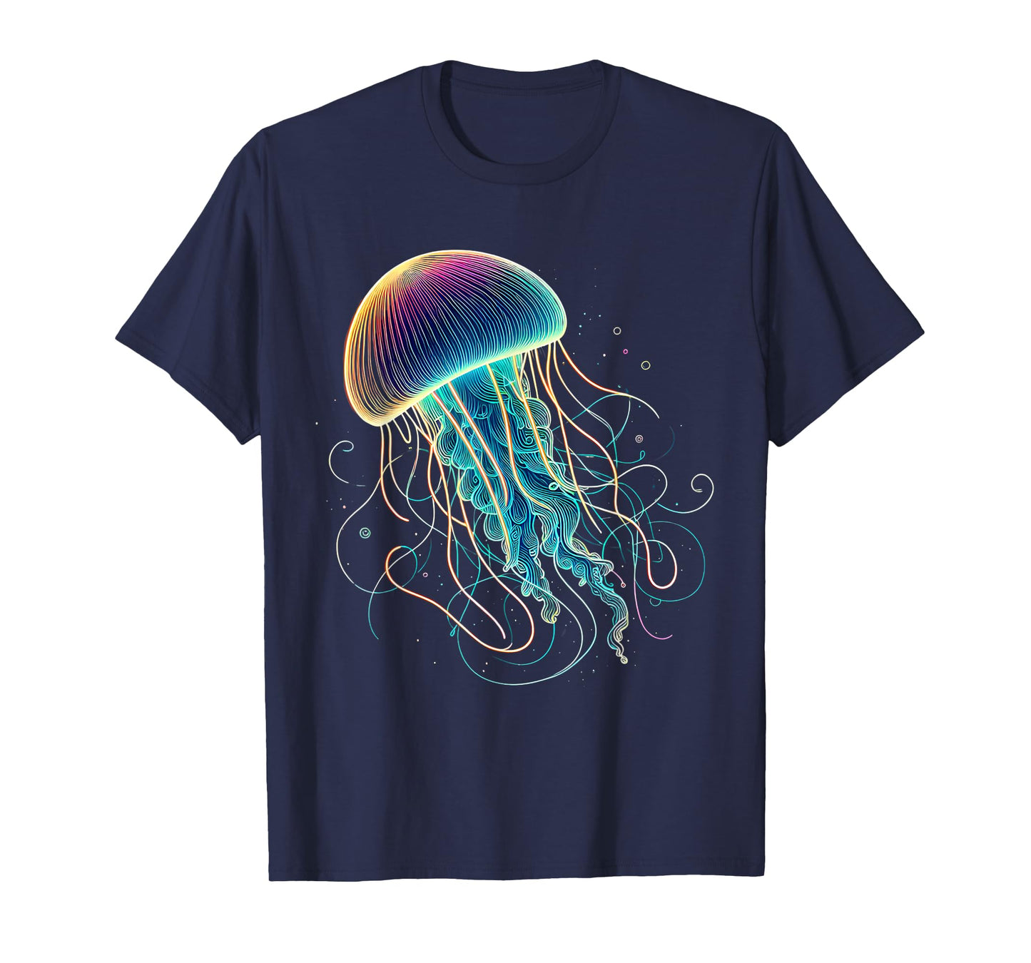Colorful Vibrant Glowing Jellyfish with Rainbow Colors T-Shirt