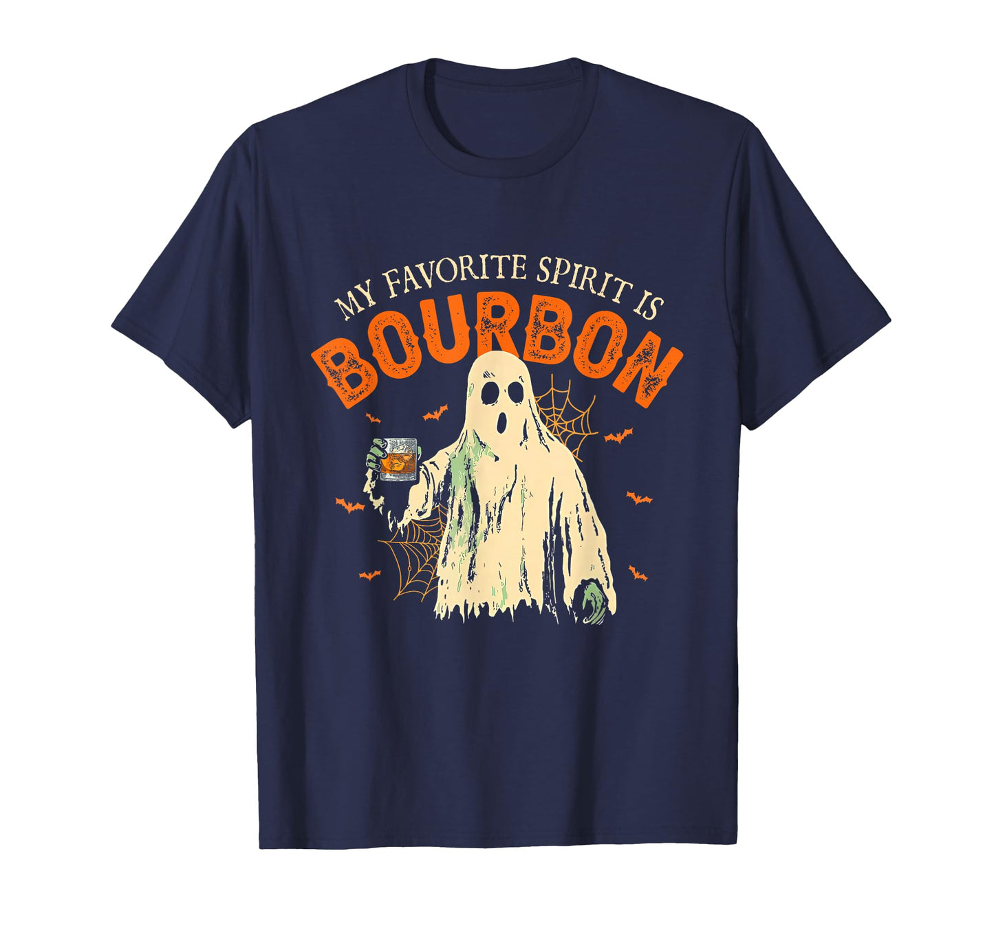 My Favorite Spirit Is Bourbon Funny Ghost Halloween Costume T-Shirt