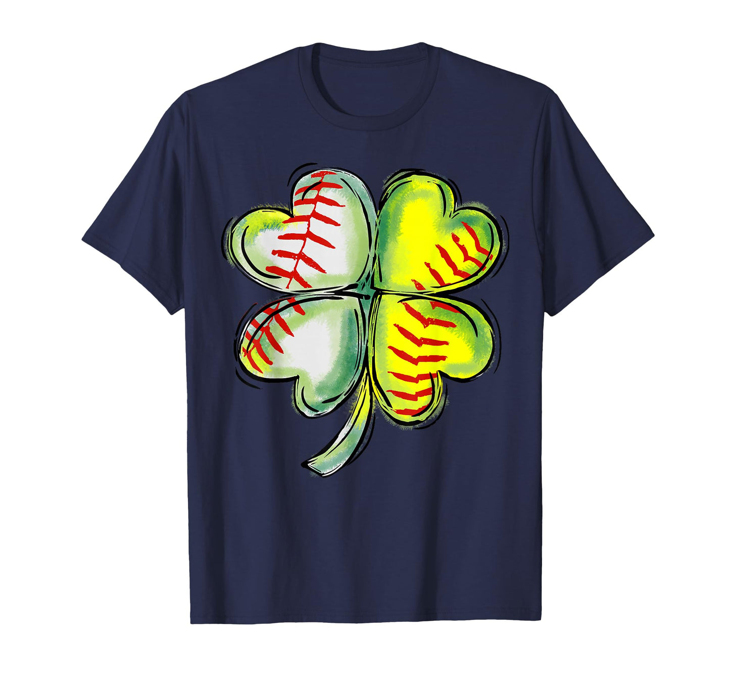 Softball St Patricks Day Shamrock Girls Women Catcher Funny T-Shirt