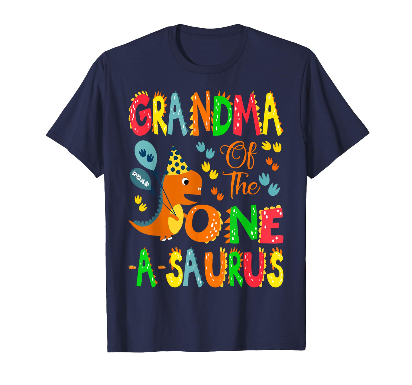 Grandma of The One-A-Saurus 1st Birthday Boy Dinosaur Lover T-Shirt