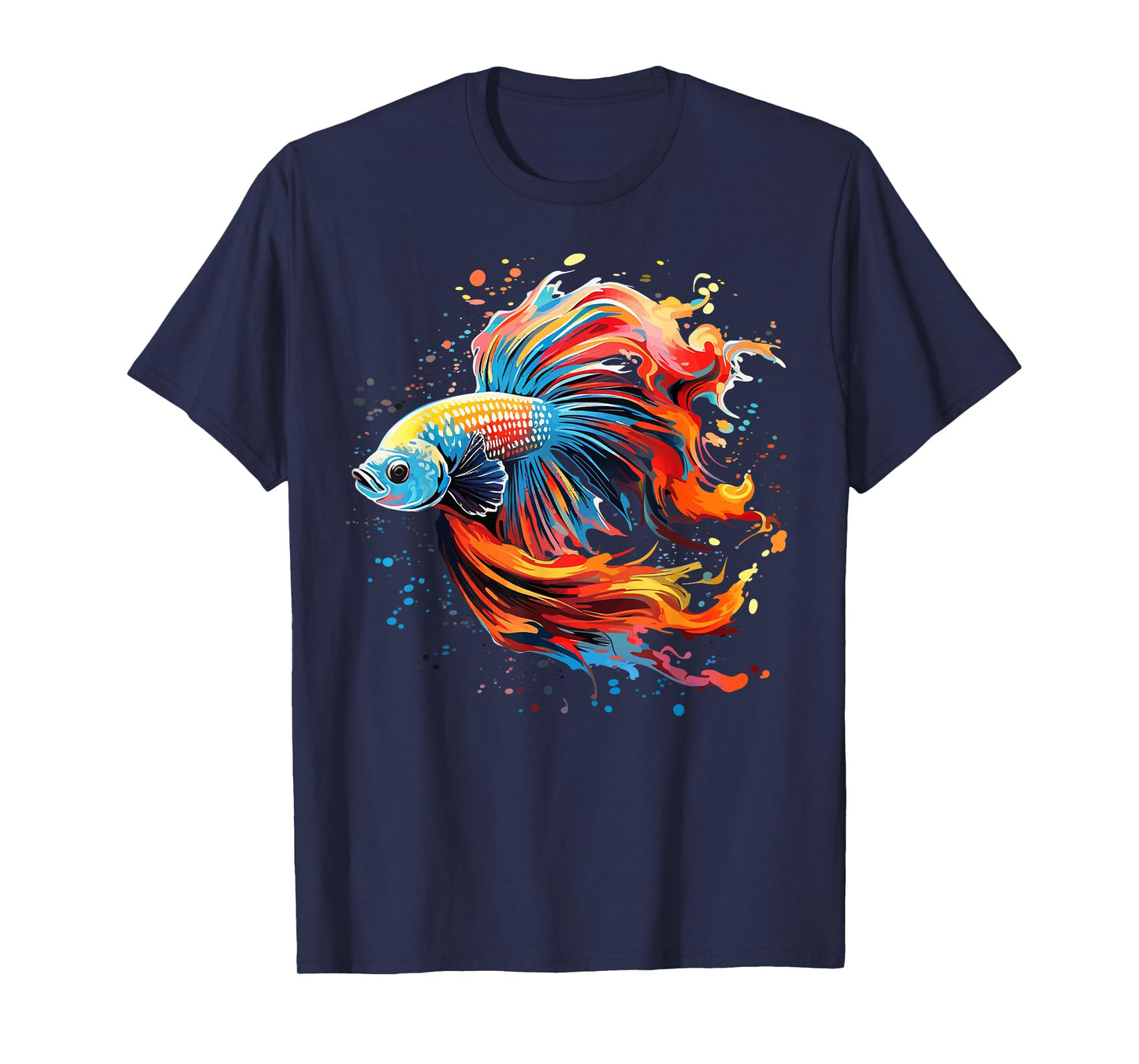 Colorful Betta Fish Lover Splash Art Betta Fighting Fish T-Shirt
