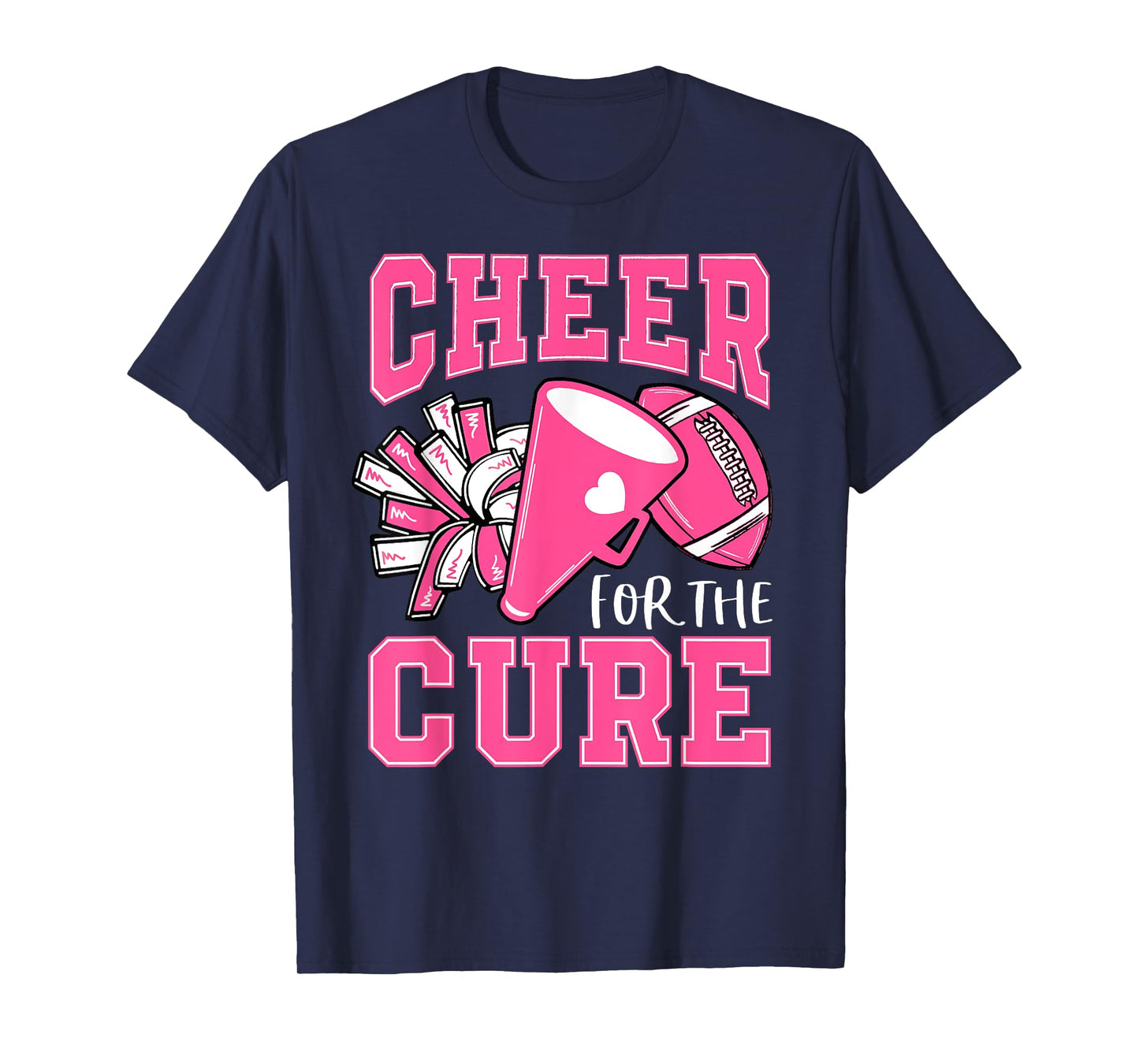 Cheer For The Cure Breast Cancer Awareness Cheerleader Funny T-Shirt