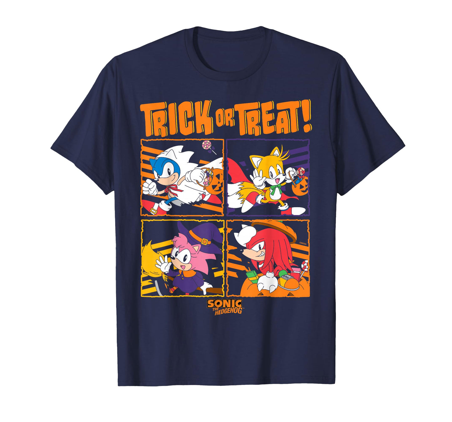 Sonic The Hedgehog Halloween Trick Or Treat Cute Disguises T-Shirt
