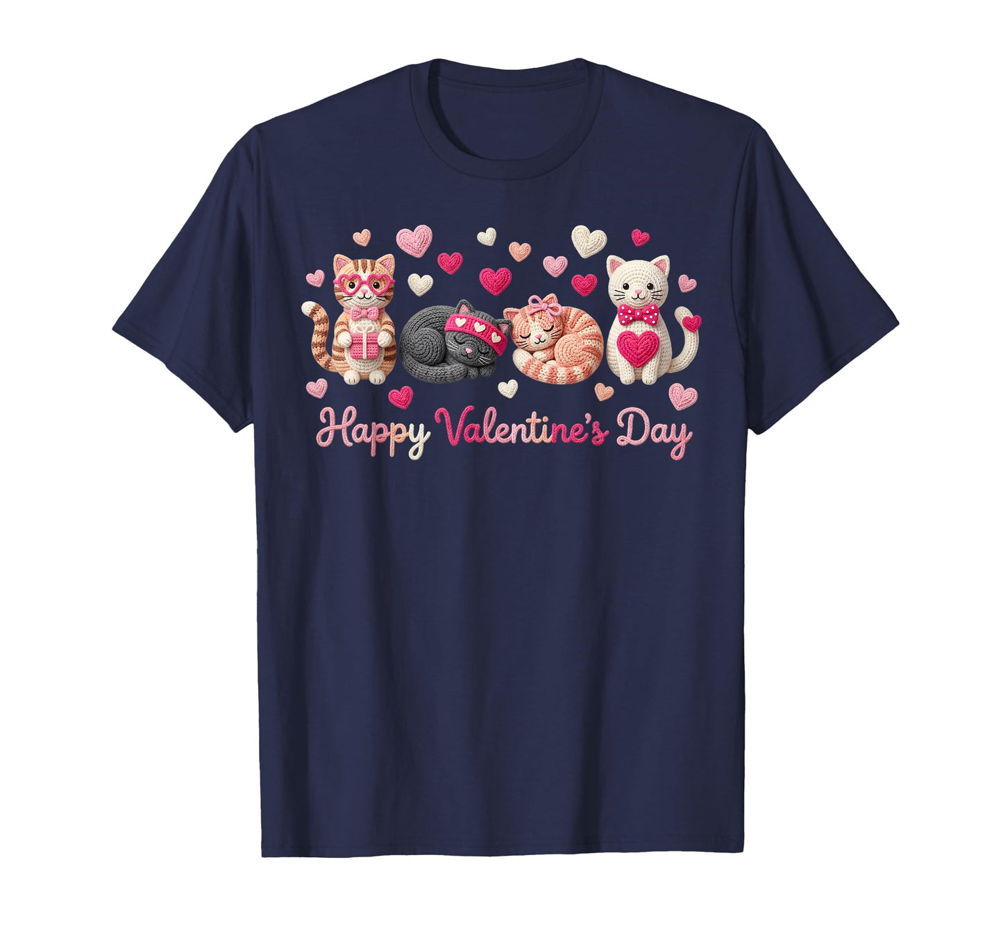 Cute Cats Happy Valentine Kitten Lover Holiday T-Shirt
