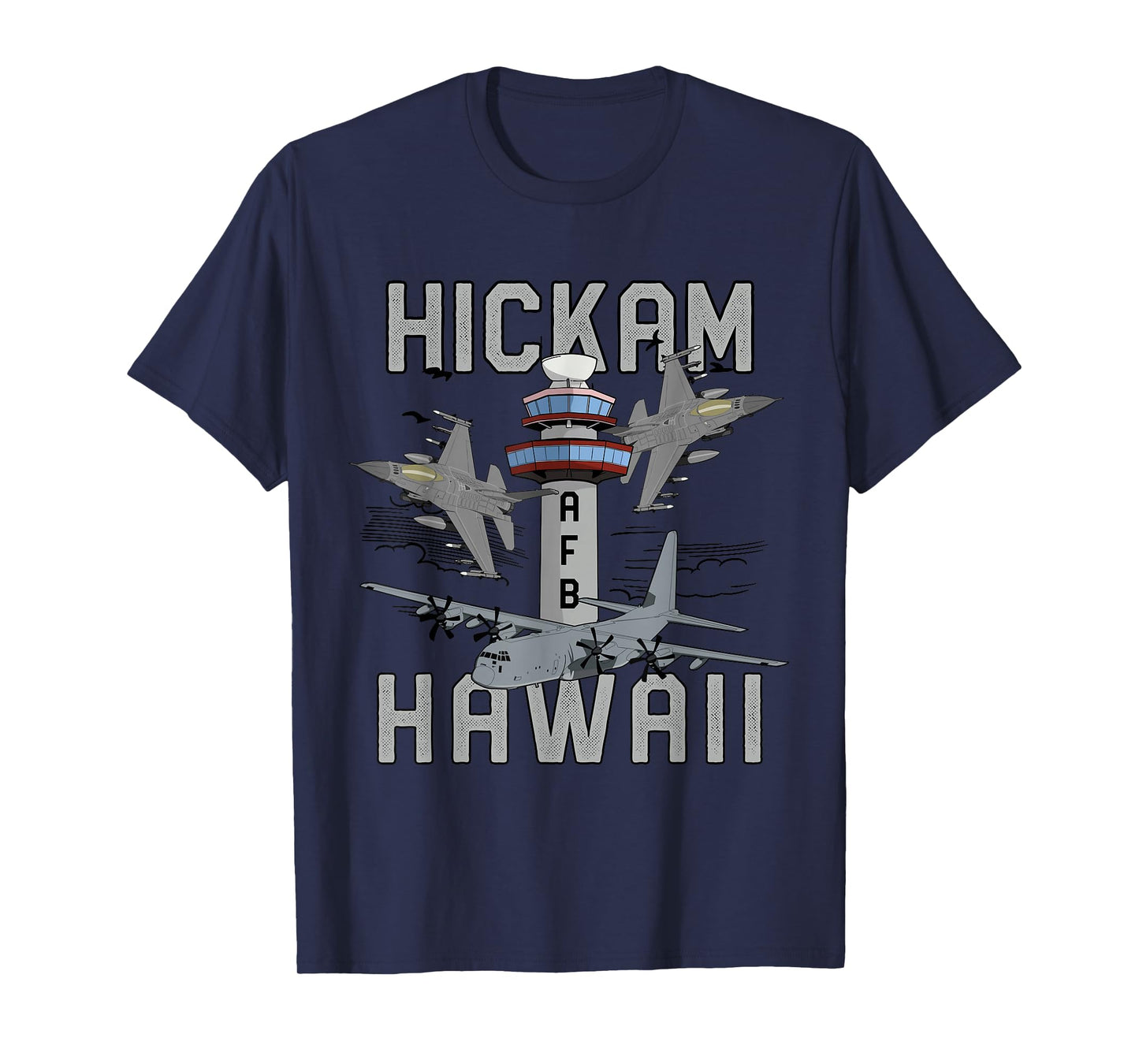Hickam AFB Hawaii Air Force Base Fighter Jets Vintage Tee T-Shirt
