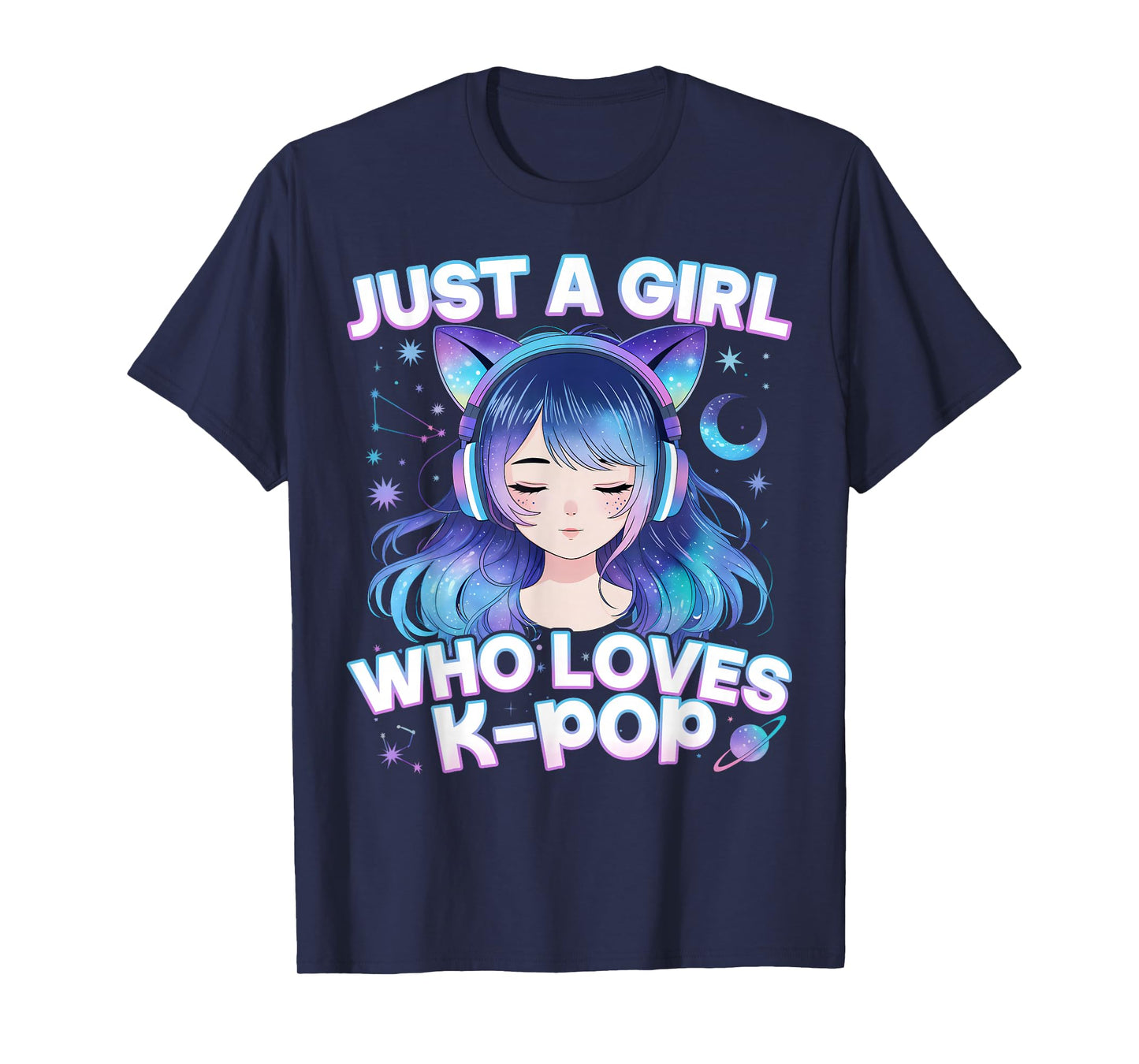 Just A Girl Who Loves K-Pop Cute Listening Kpop Music Lovers T-Shirt
