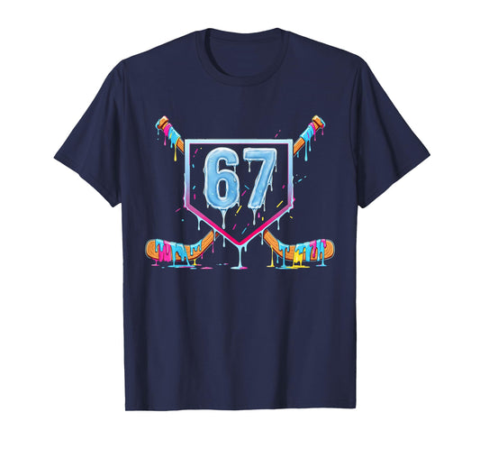 67 Hockey Drip Meme Number Graphic Design T-Shirt