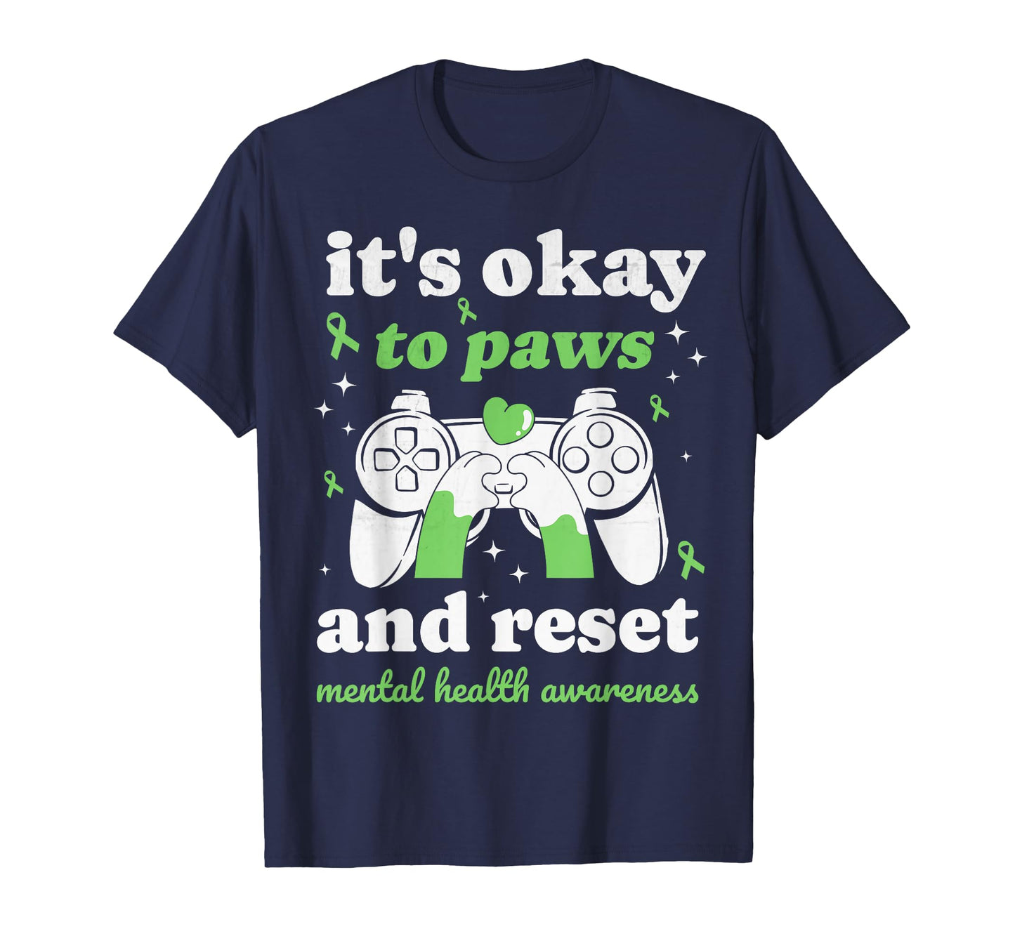 Cat Mental Health Awareness Month Gamer Paws Men's Kid's T-Shirt