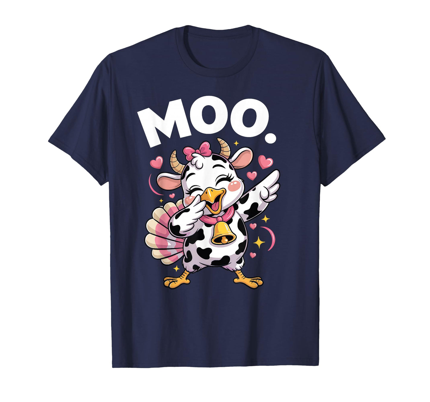Funny Thanksgiving Shirts for Women Dabbing Turkey moo T-Shirt