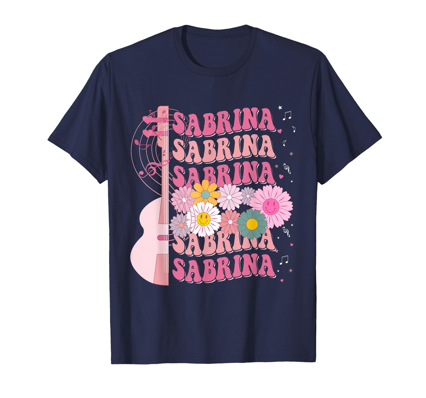Girl Retro Sabrina Groovy Flower Name Personalized 80's T-Shirt