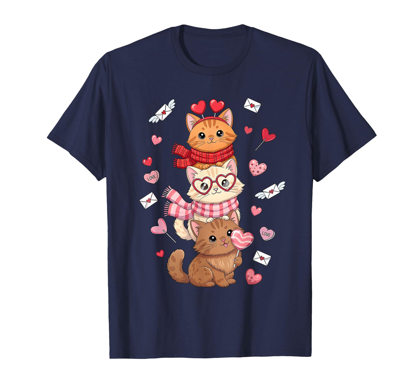 Valentine Cat Happy Meowentines Heart Valentines Cat Lover T-Shirt