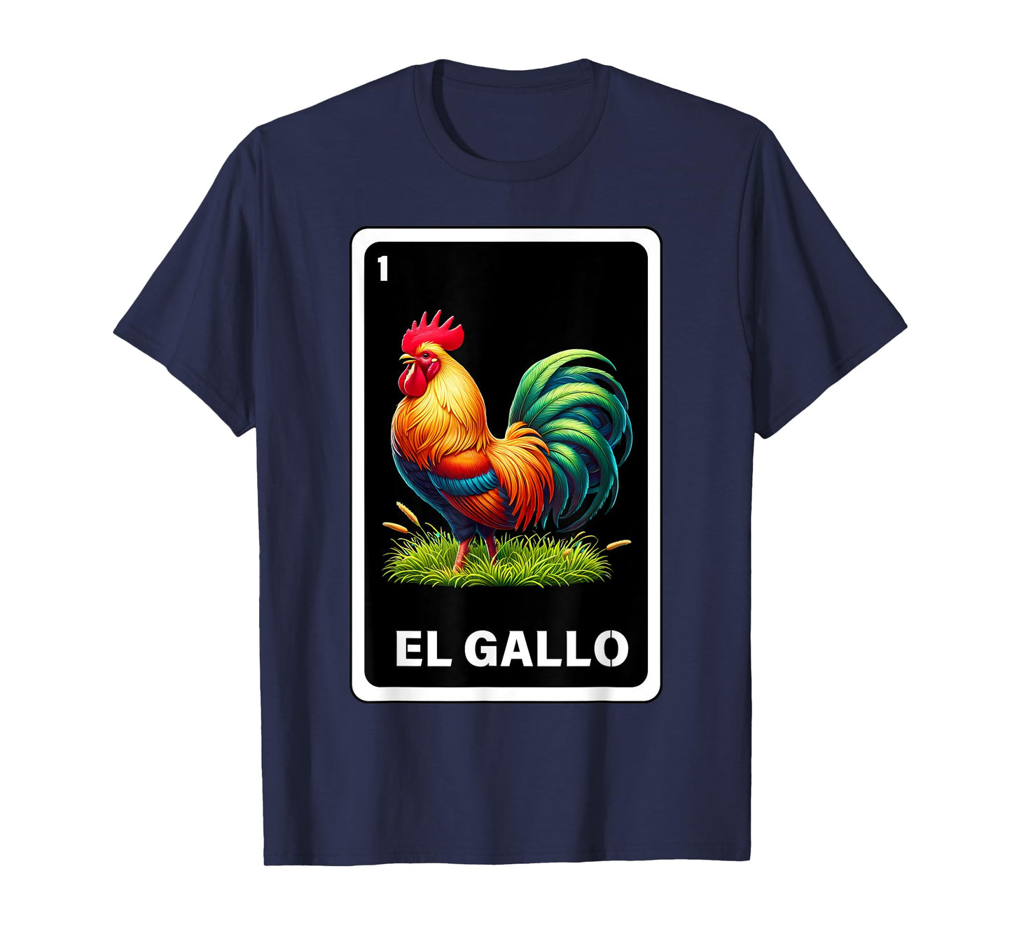 El Gallo Mexican Lottery Bingo Game Traditional Rooster Card T-Shirt