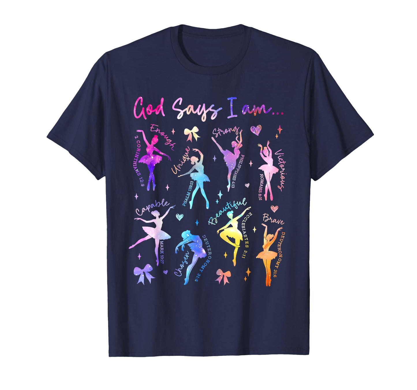 Christian God Says I Am Tie Dye Christian Girl Ballet Dancer T-Shirt