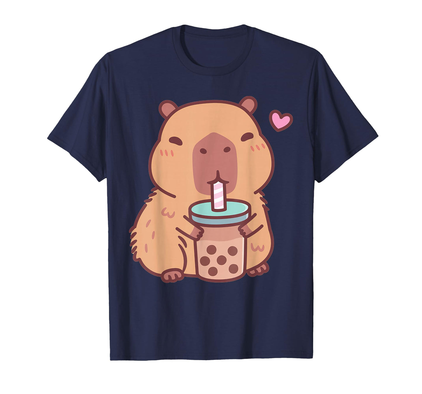 Cute Capybara Kawaii Anime Drinking Bubble Tea Lover Girls T-Shirt