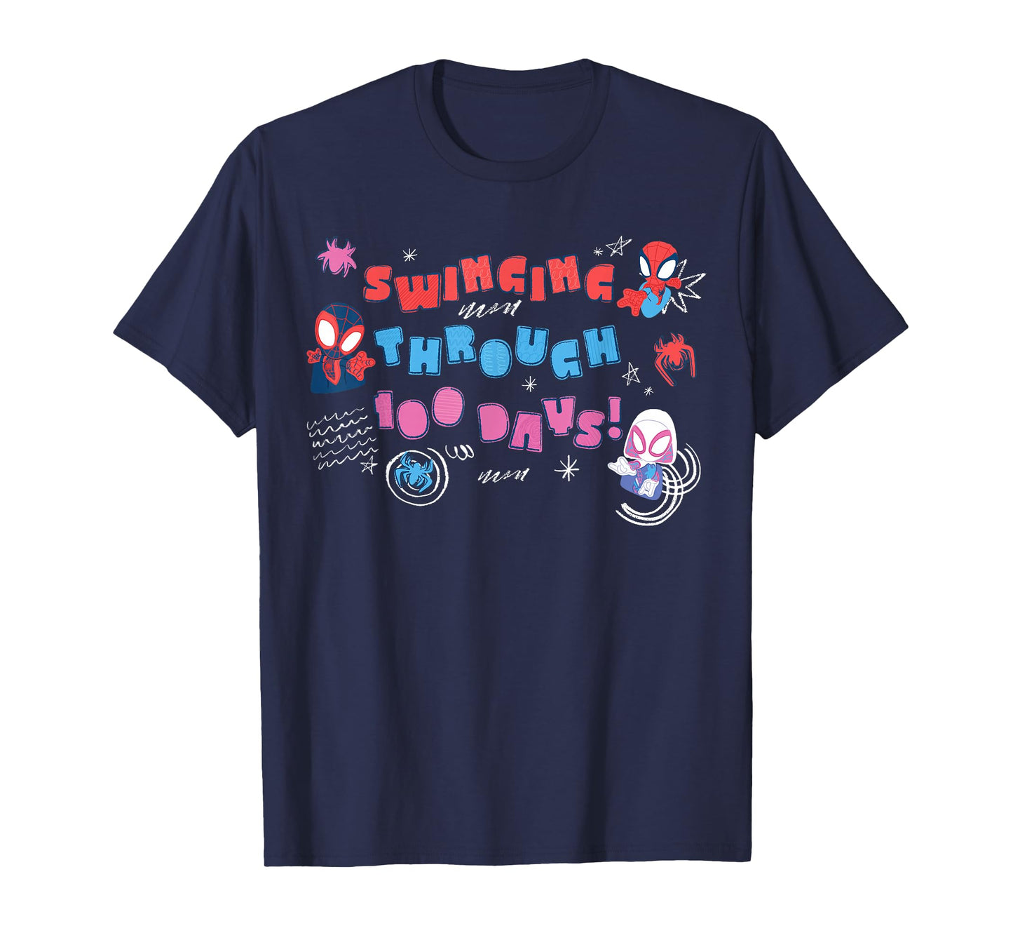 Marvel Spider-Man & Friends 100 Days of School 100th Day T-Shirt