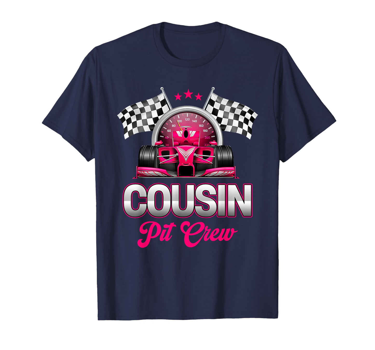 Cousin Pit Crew Race Car Birthday Girl Party Racing Family T-Shirt