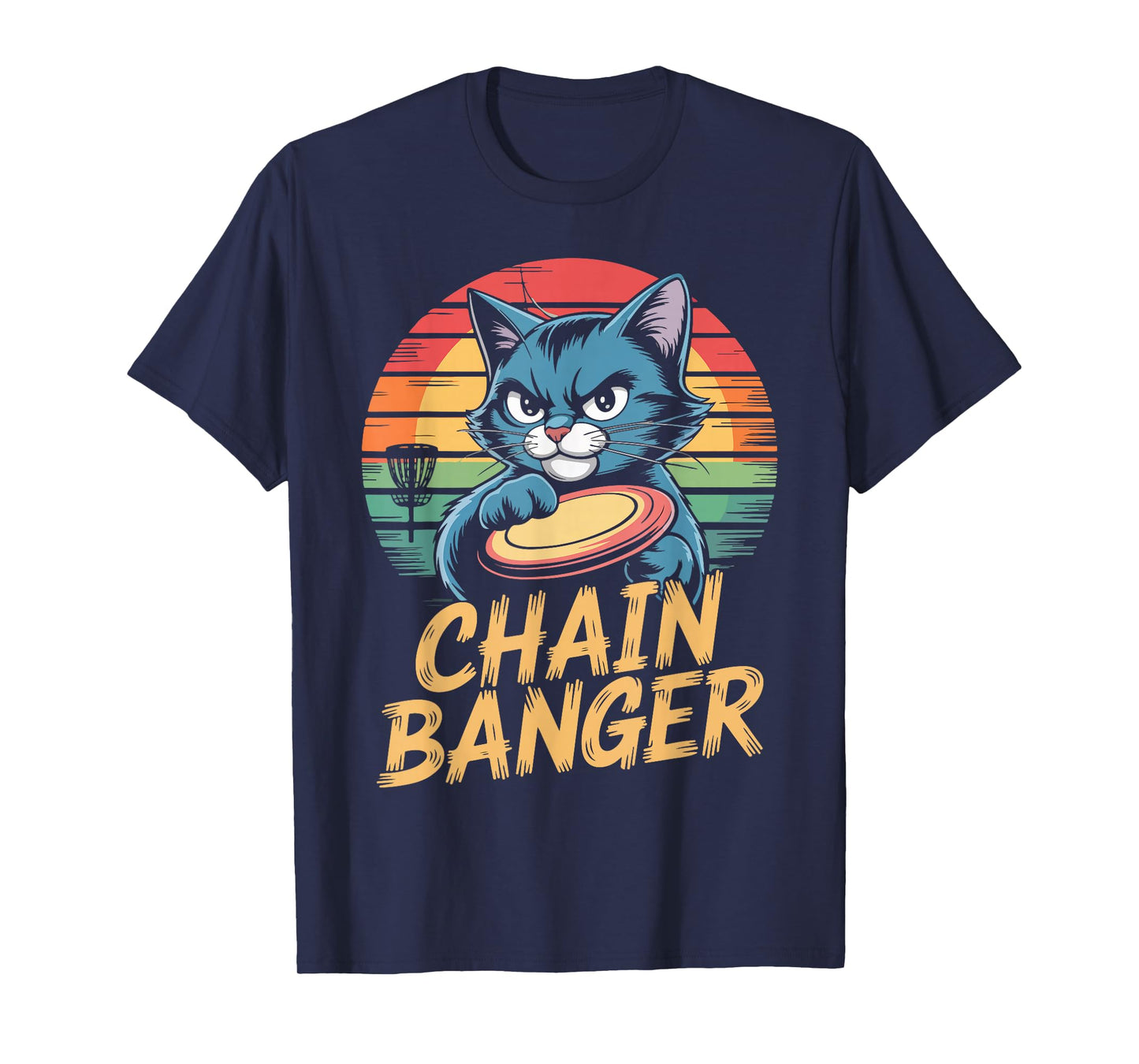 Chain Banger Disc Golf Cat Humor T-Shirt